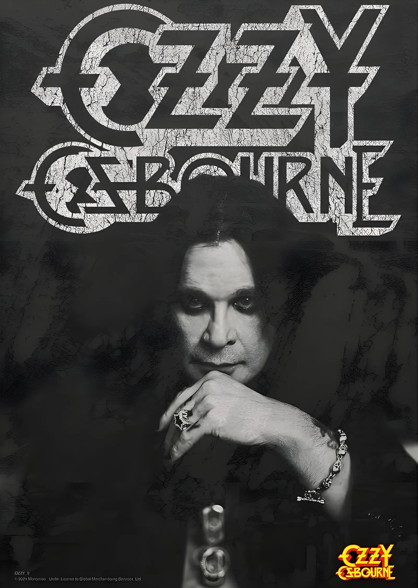 Ozzy Osbourne: Beyaz Logo Dumanı metal tablo