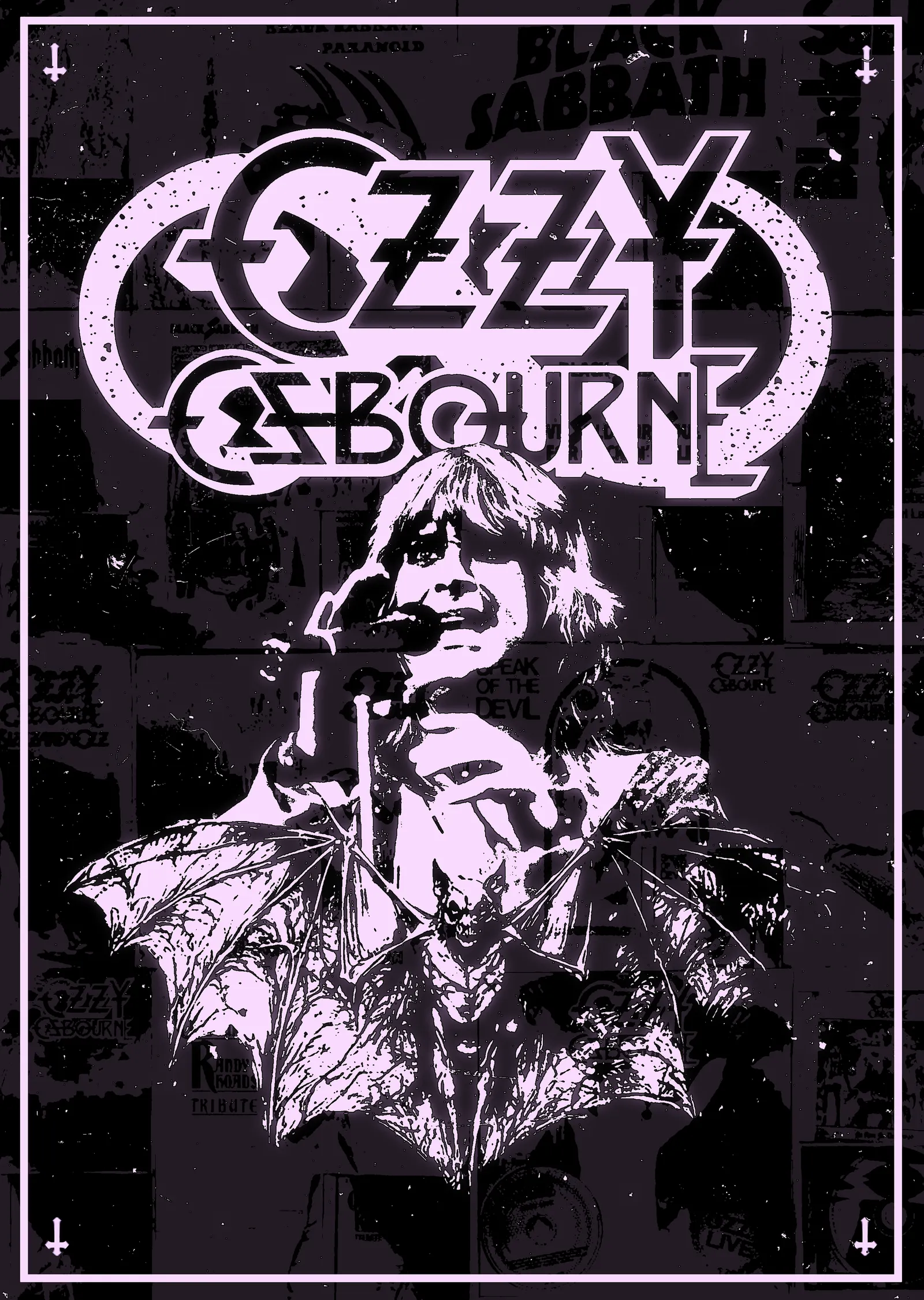 Ozzy Osbourne: Pembe Kanat Kolajı metal tablo