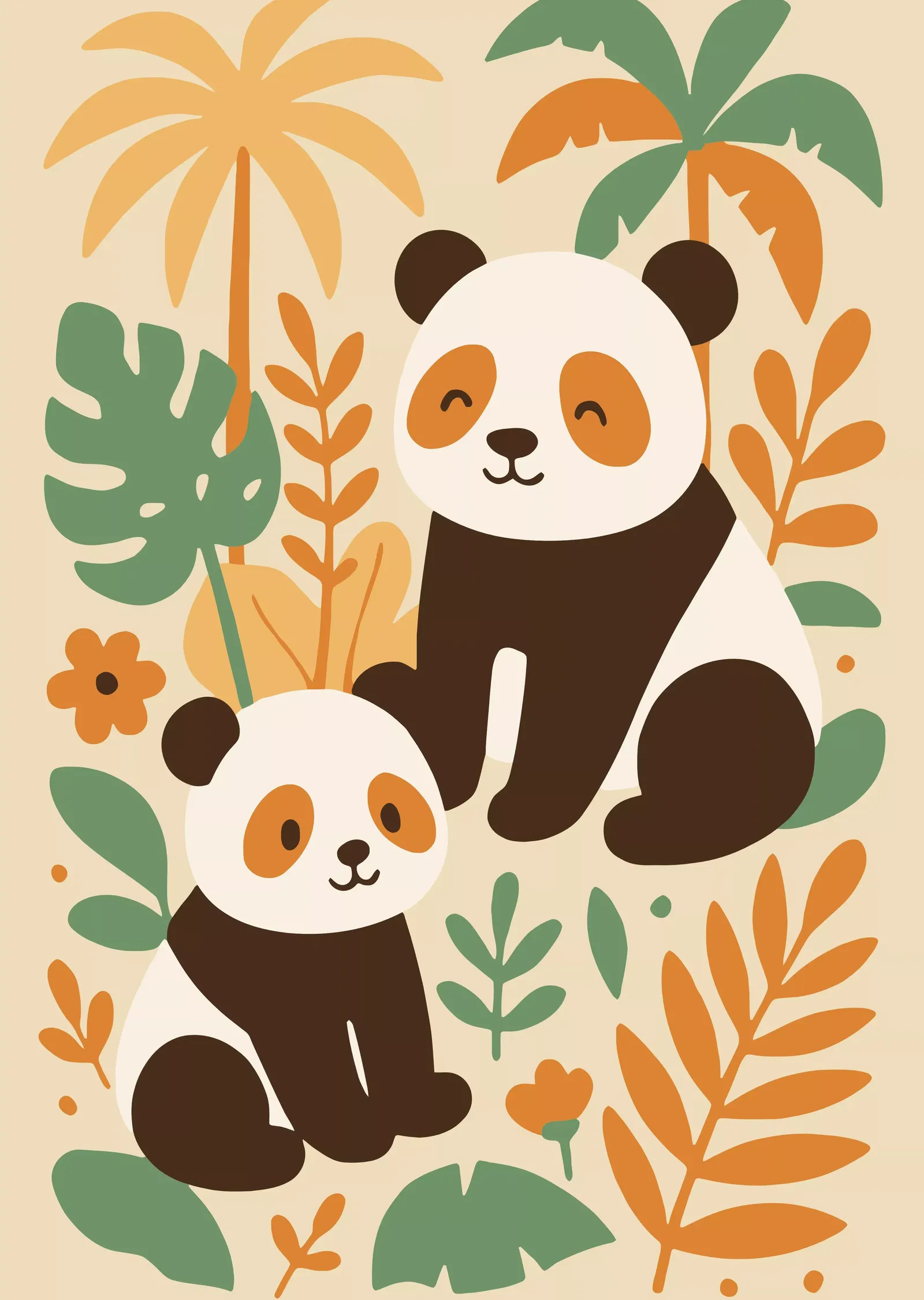 Panda Ailesi metal tablo
