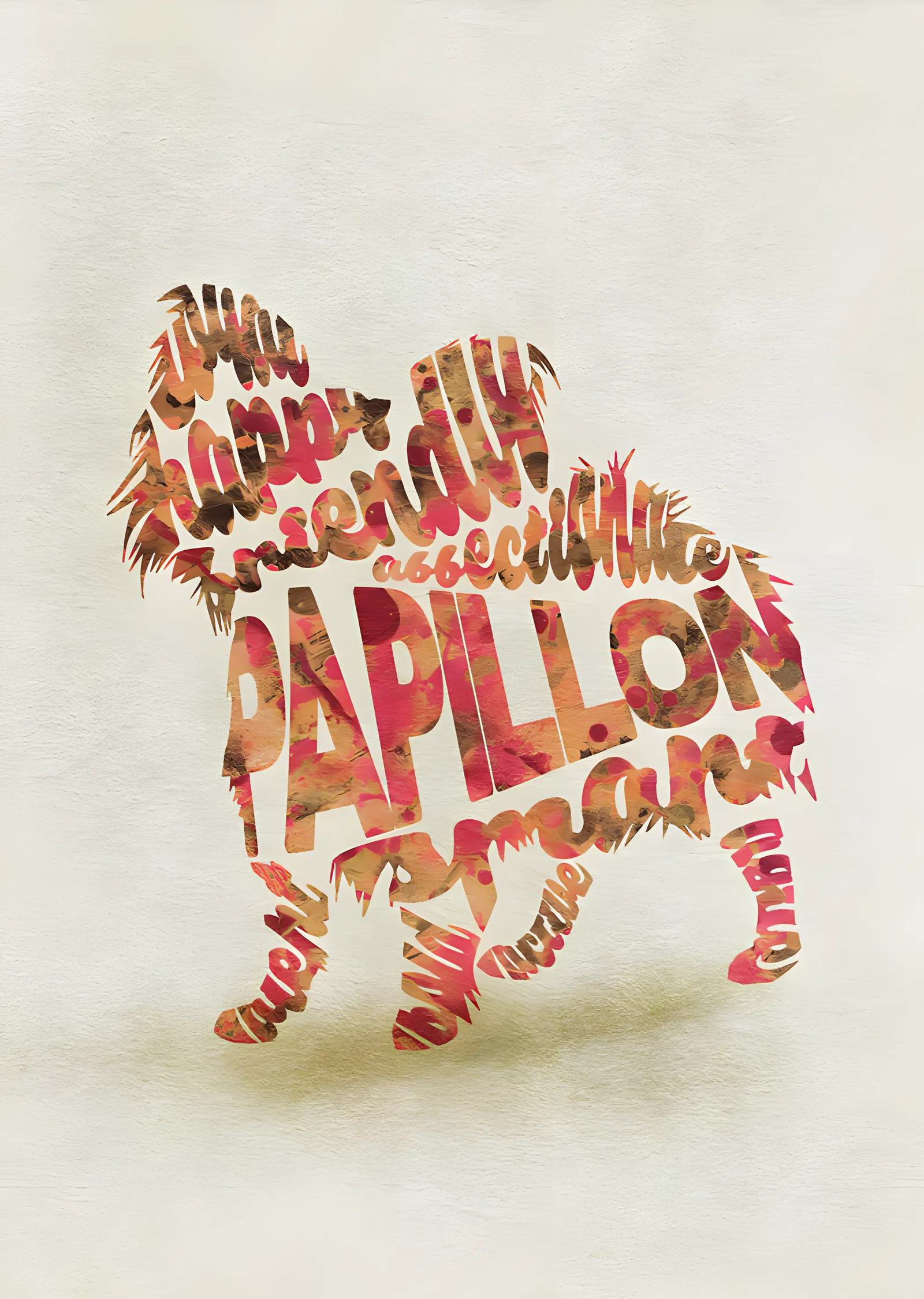 Papillon - Tipografi metal tablo