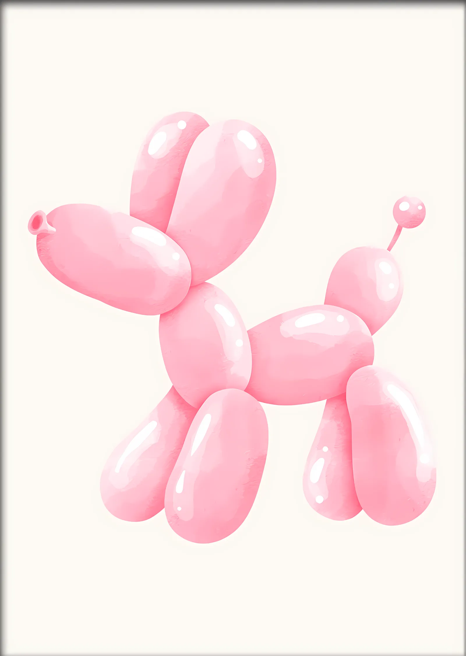 Pembe Balon Köpek metal tablo