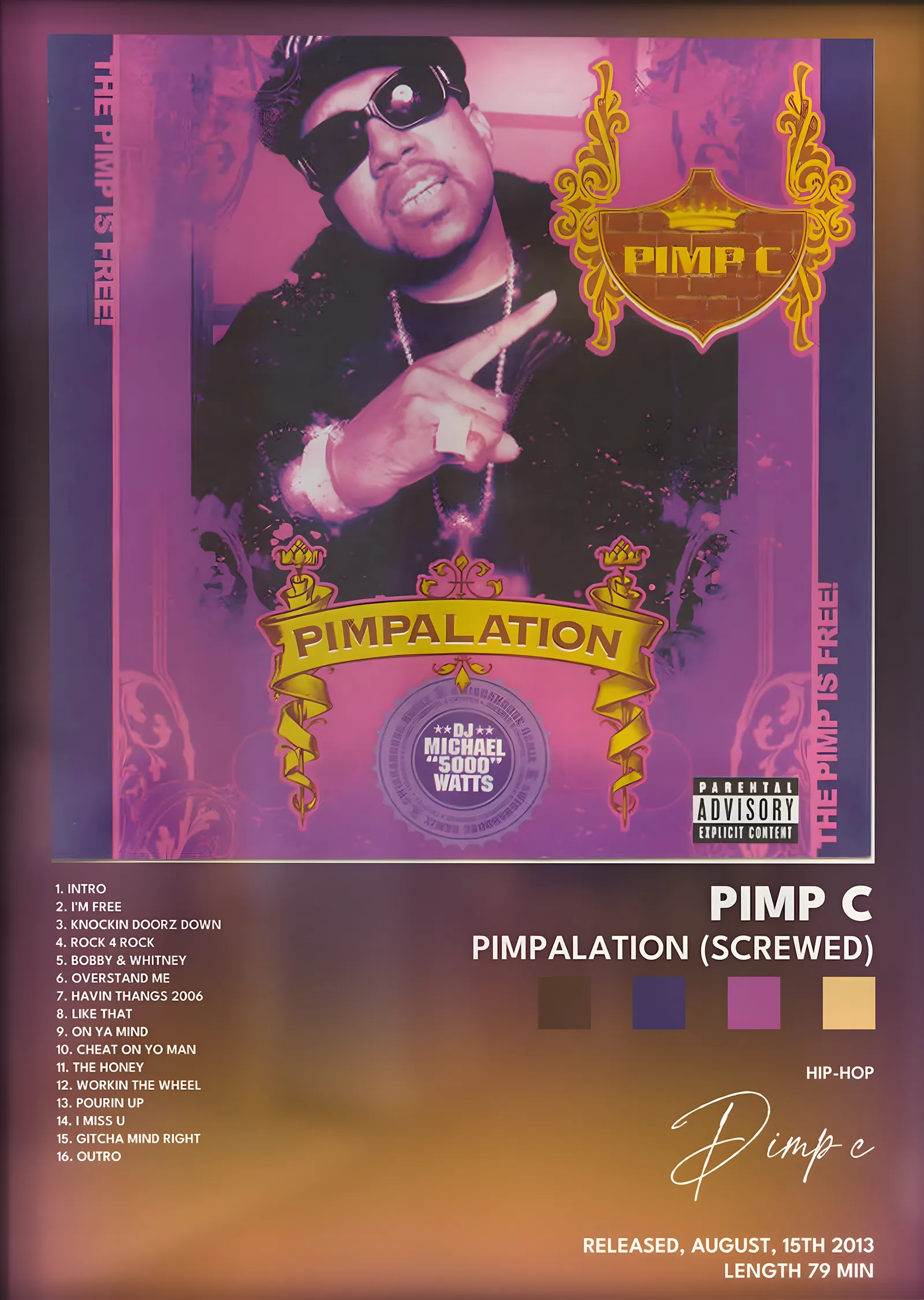 Pimp C: Pimpalation metal tablo