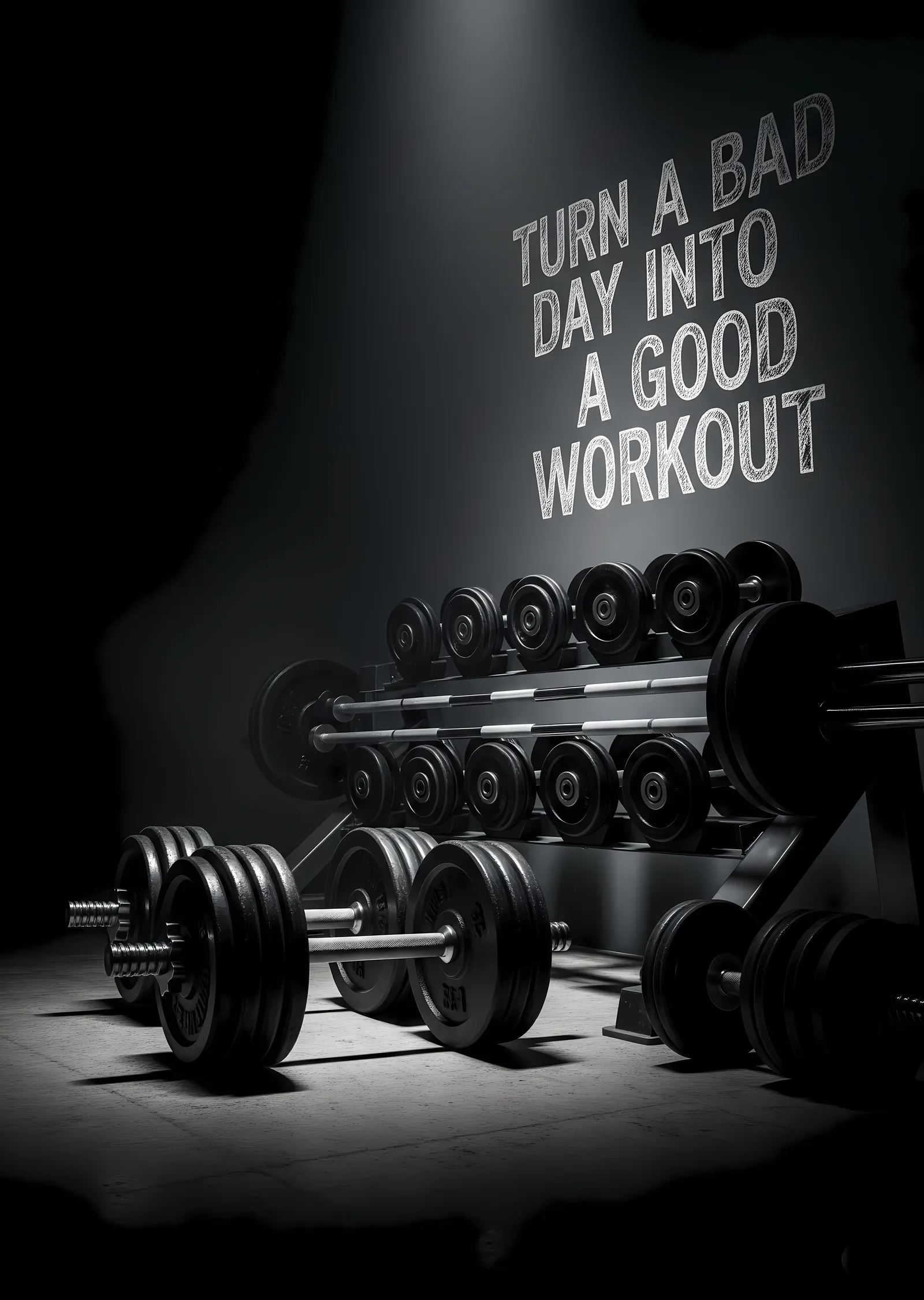 Turn a Bad Day Into a Good Workout metal tablo
