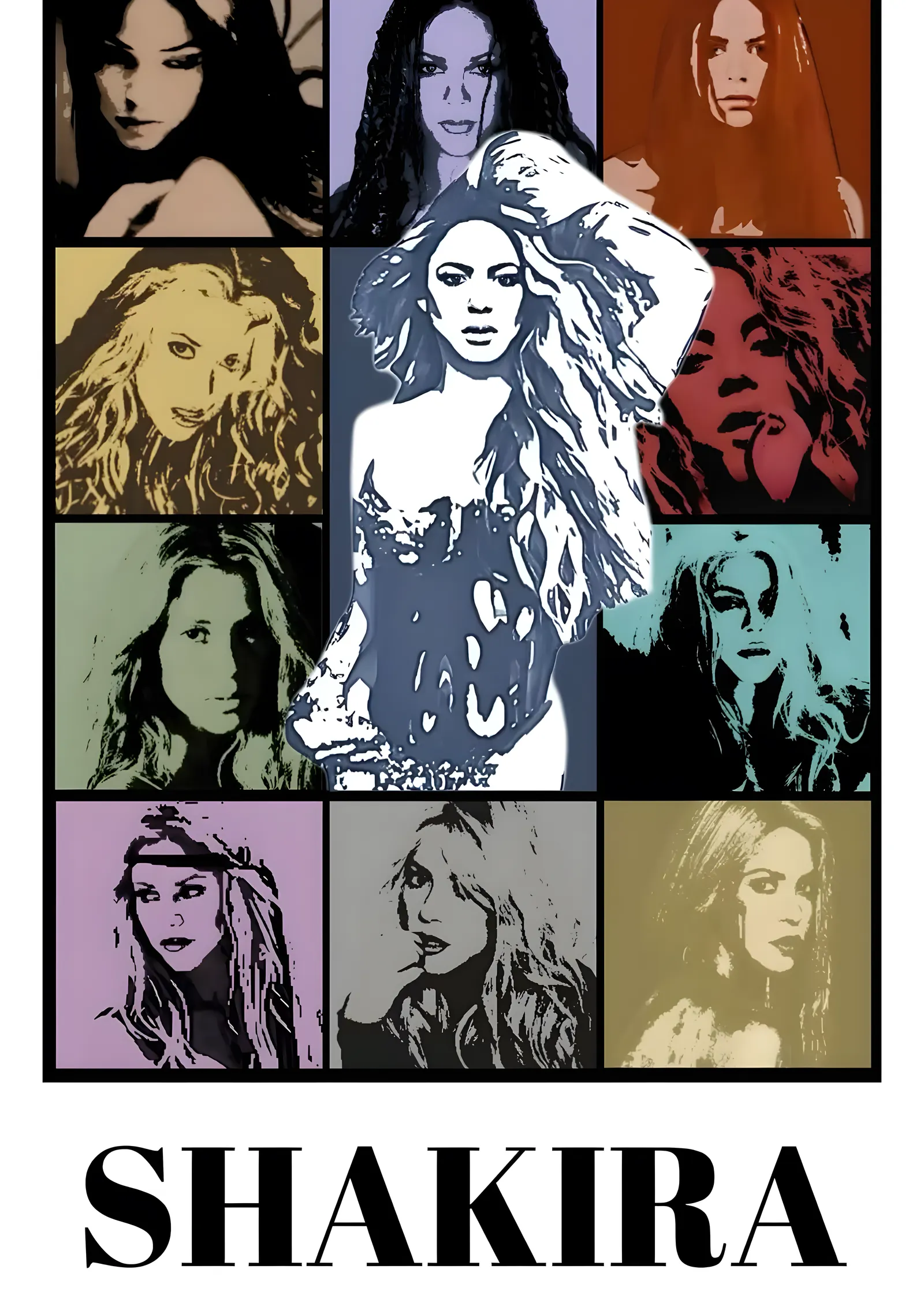 Shakira: Pop Art metal tablo