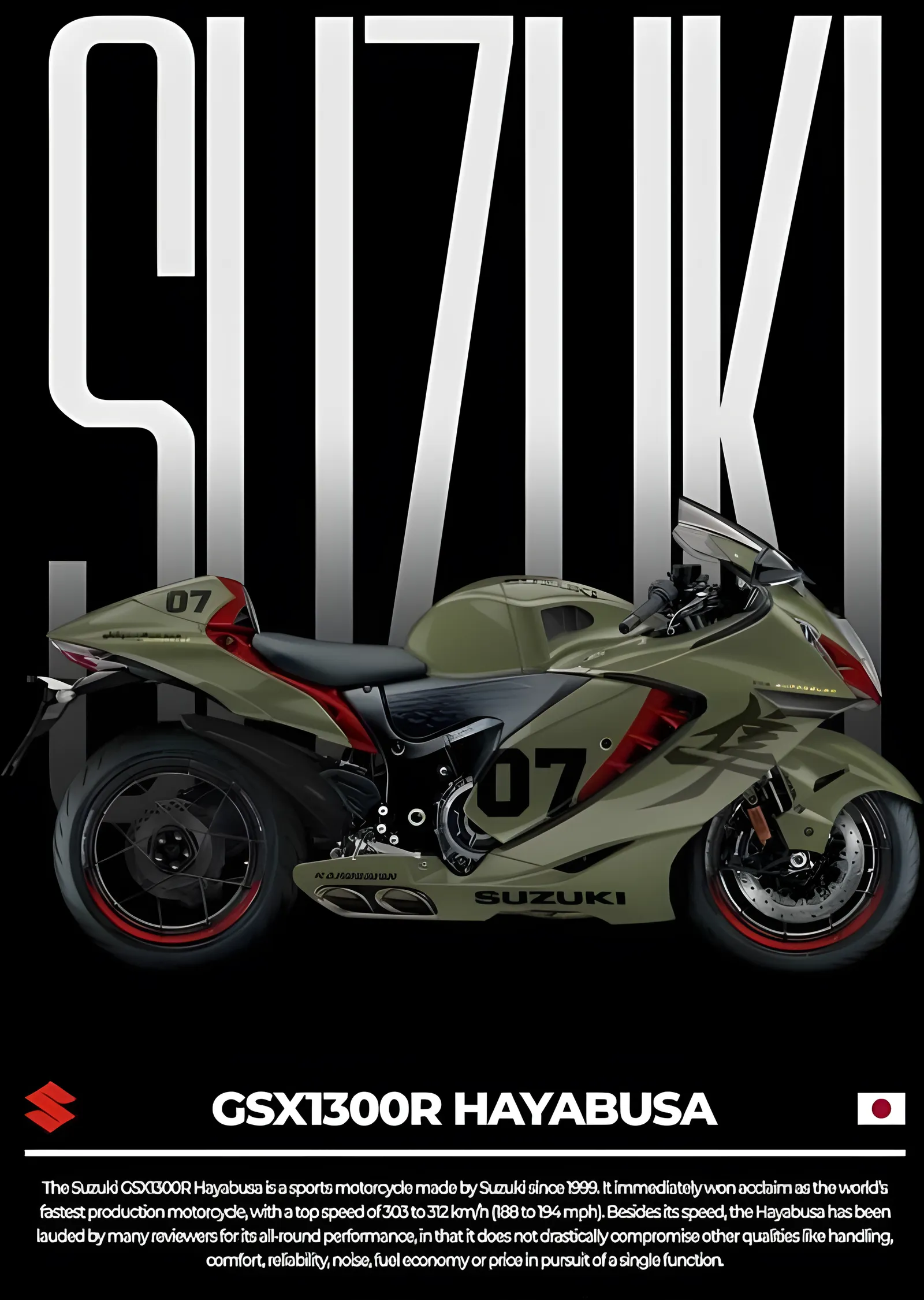 Suzuki GSX1300R Hayabusa metal tablo