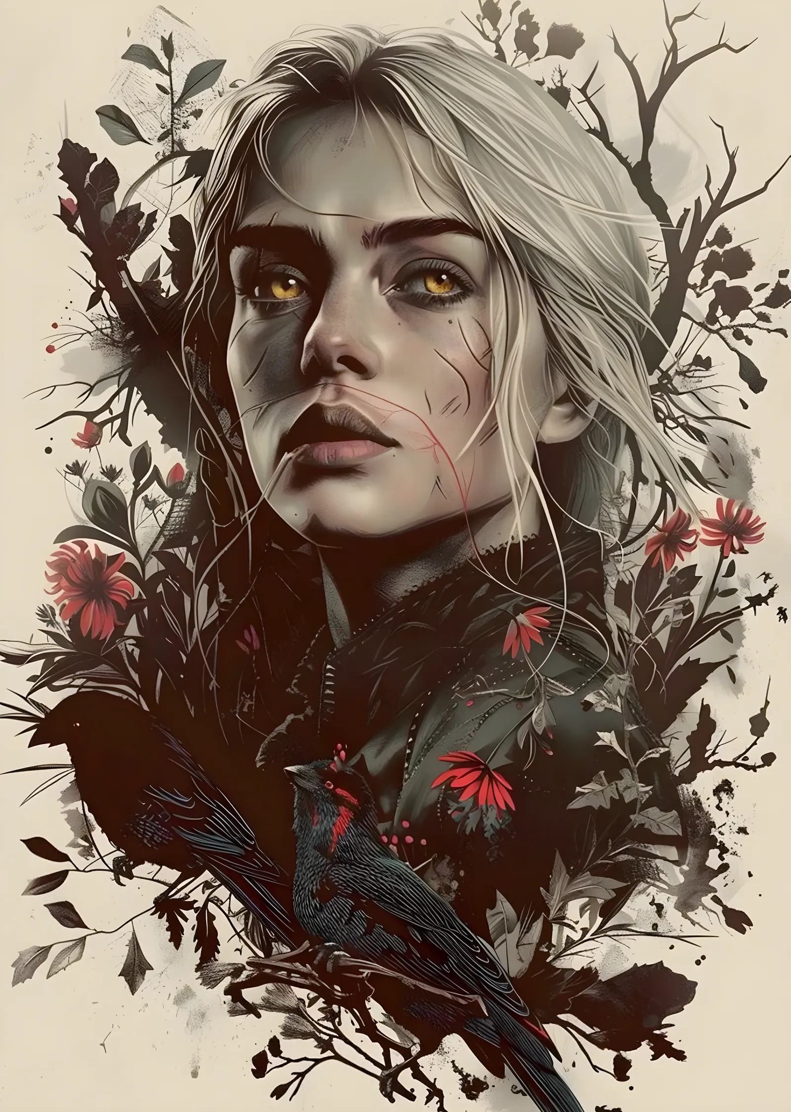 The Witcher: Ciri Portresi metal tablo