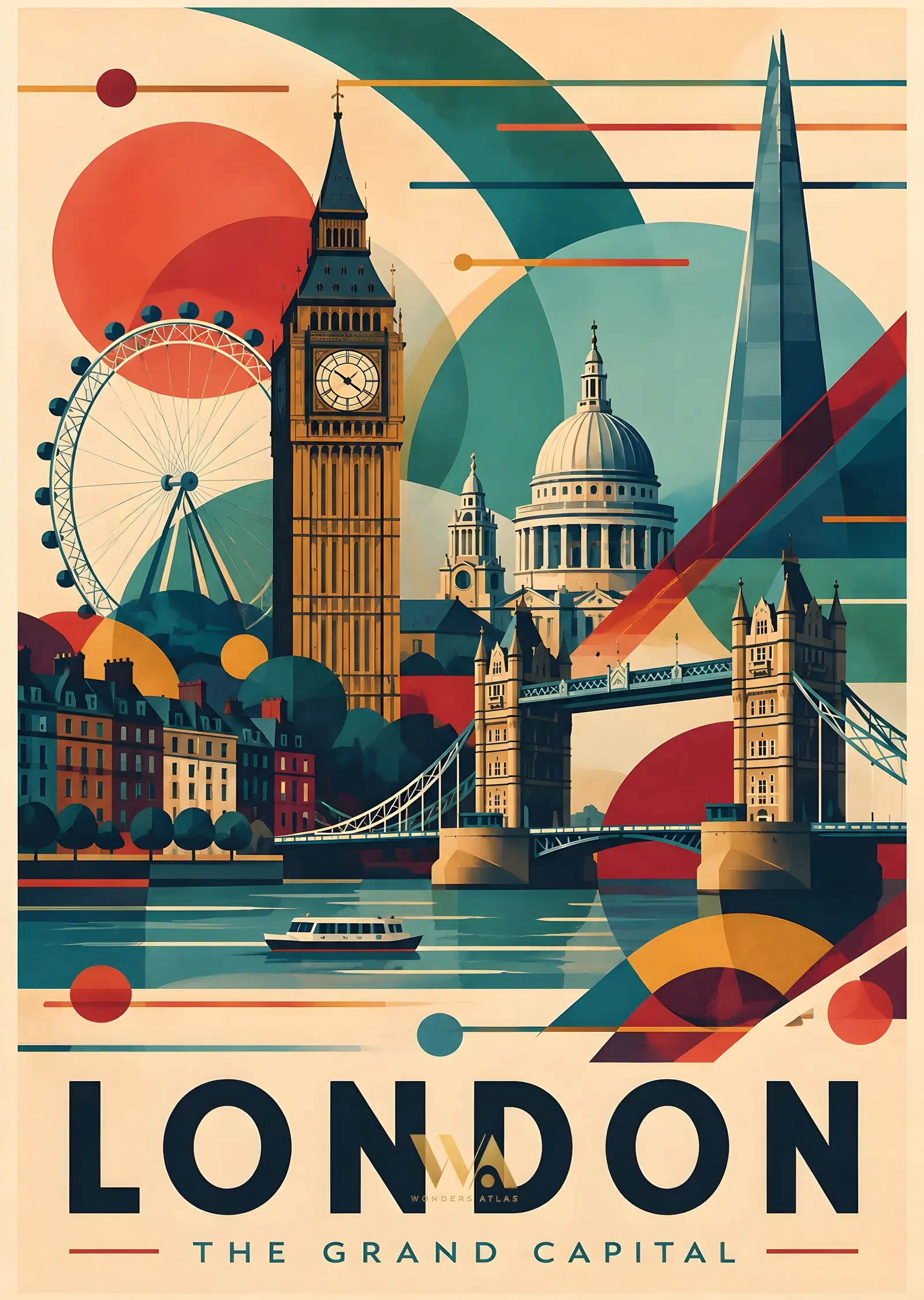 London: The Grand Capital metal tablo