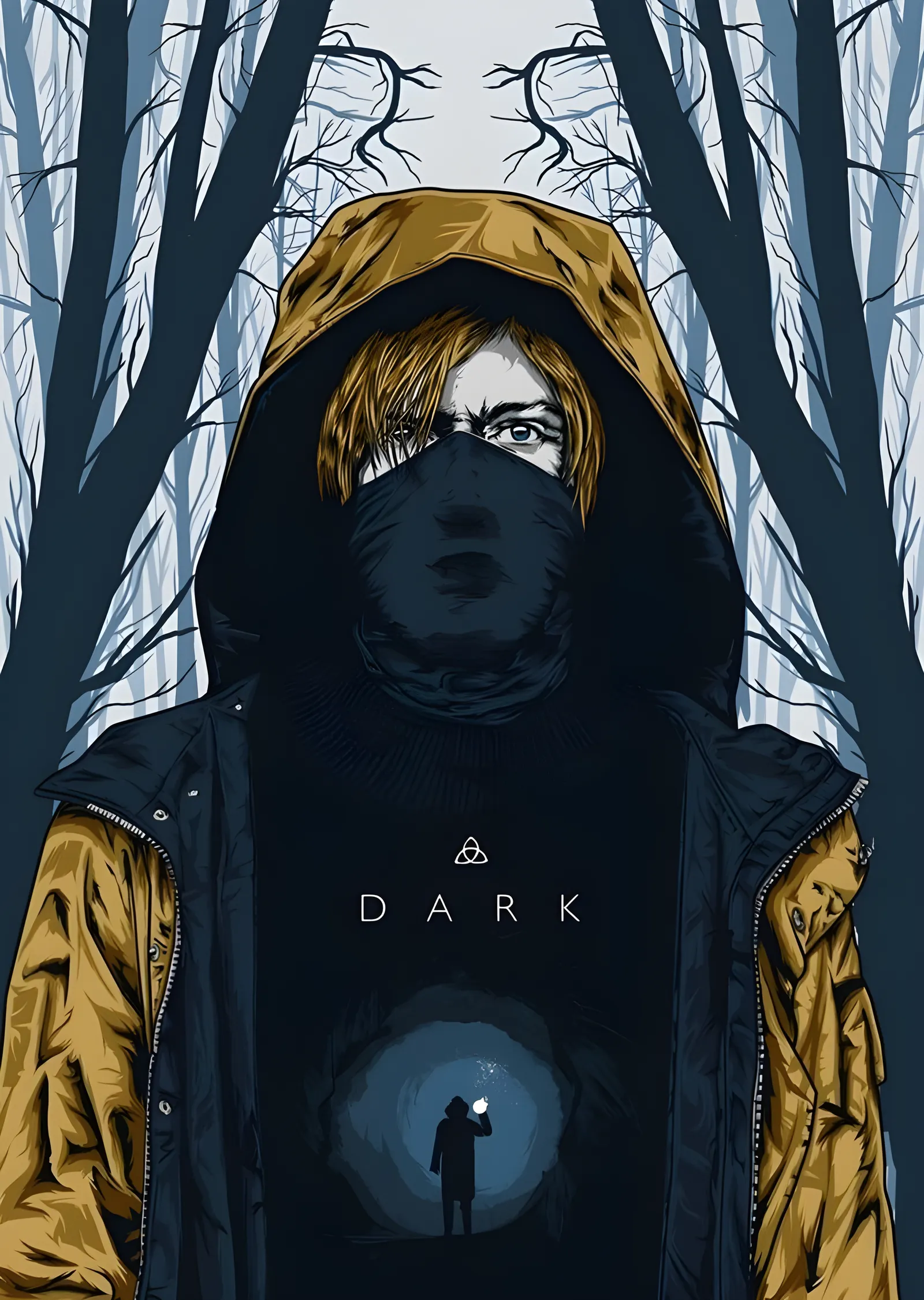 Dark - Ormanda Kapüşonlu Gezgin metal tablo