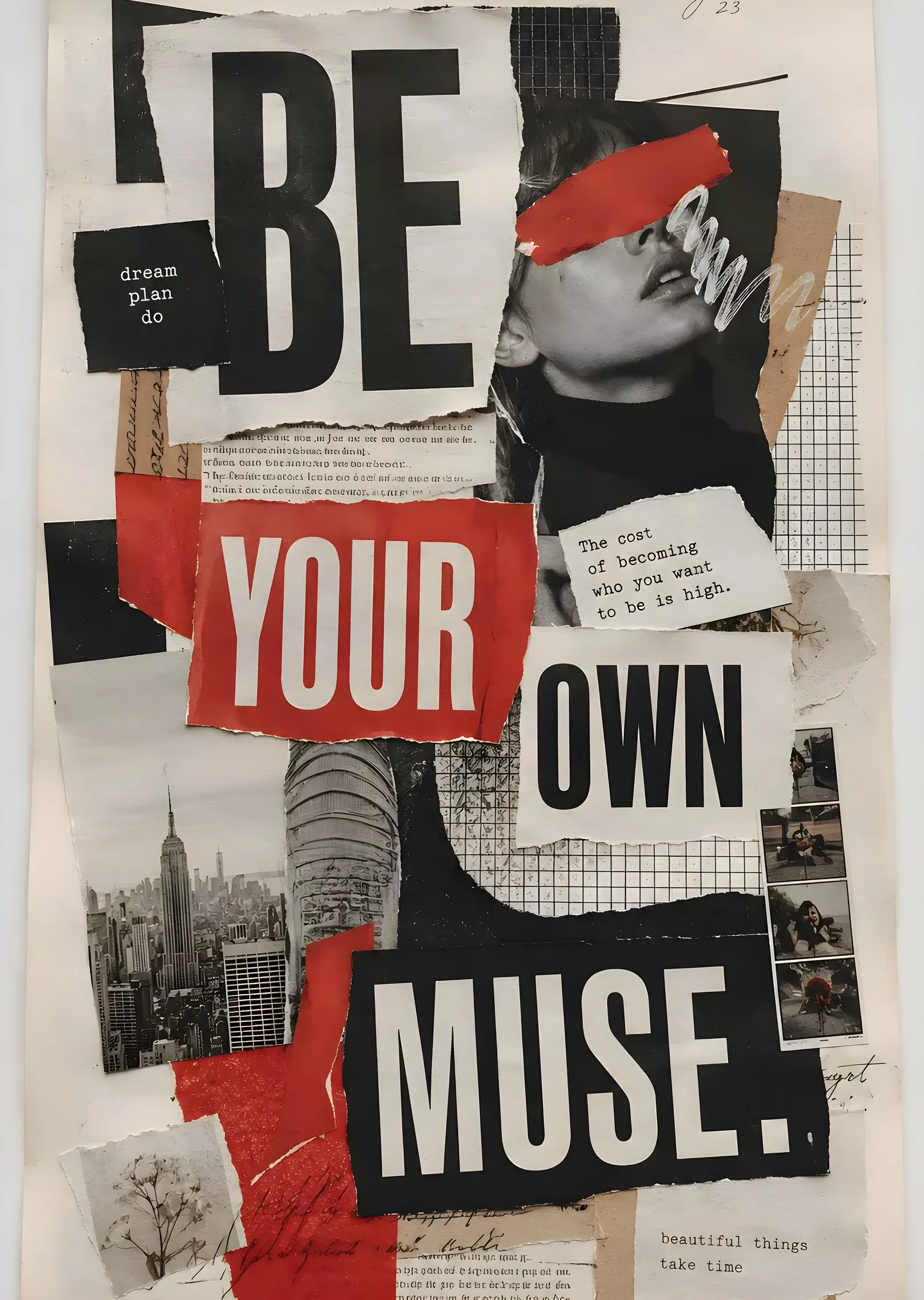 Be Your Own Muse: İlham Veren Kolaj metal tablo