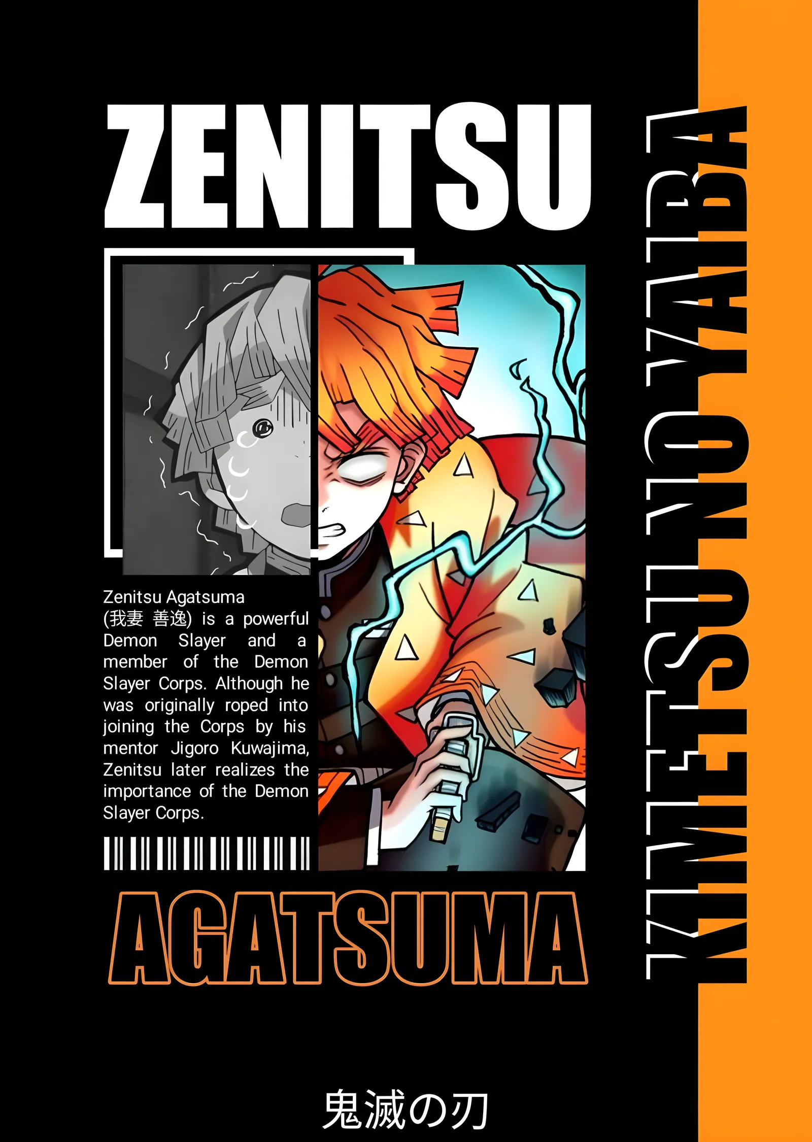 Kimetsu no Yaiba: Zenitsu Agatsuma metal tablo