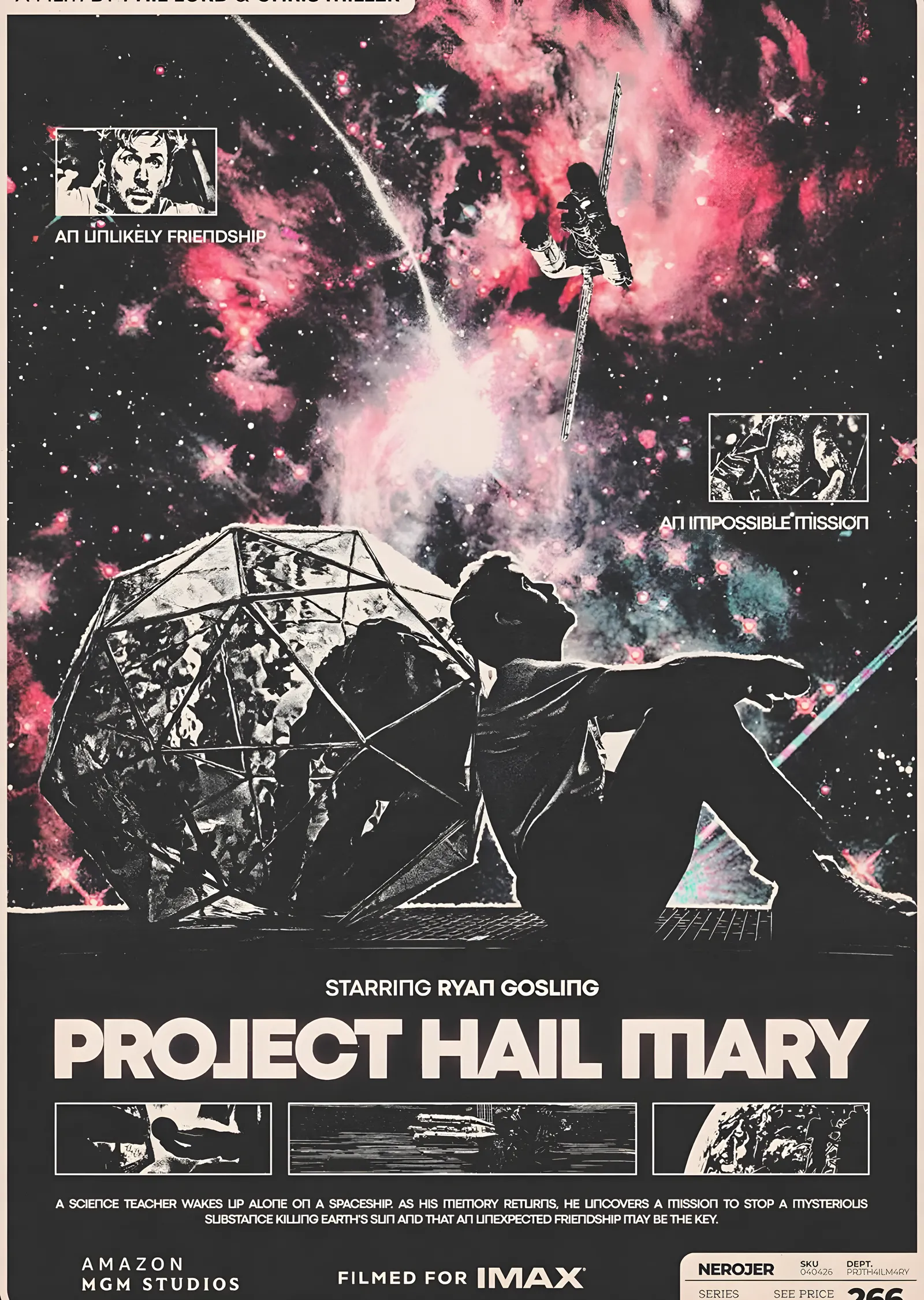 Project Hail Mary - Retro Baskı metal tablo