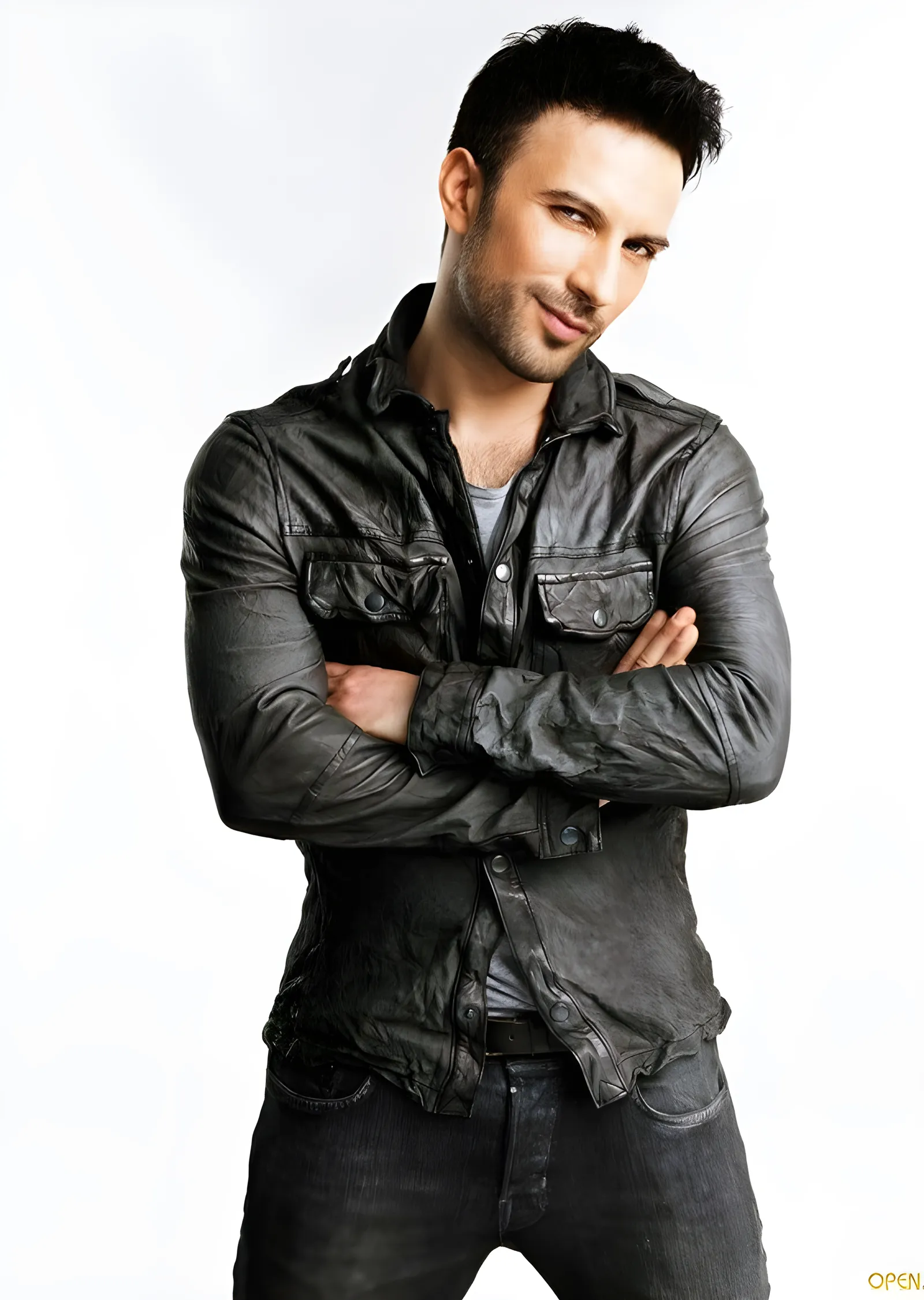 Tarkan Siyah Deri Ceket metal tablo