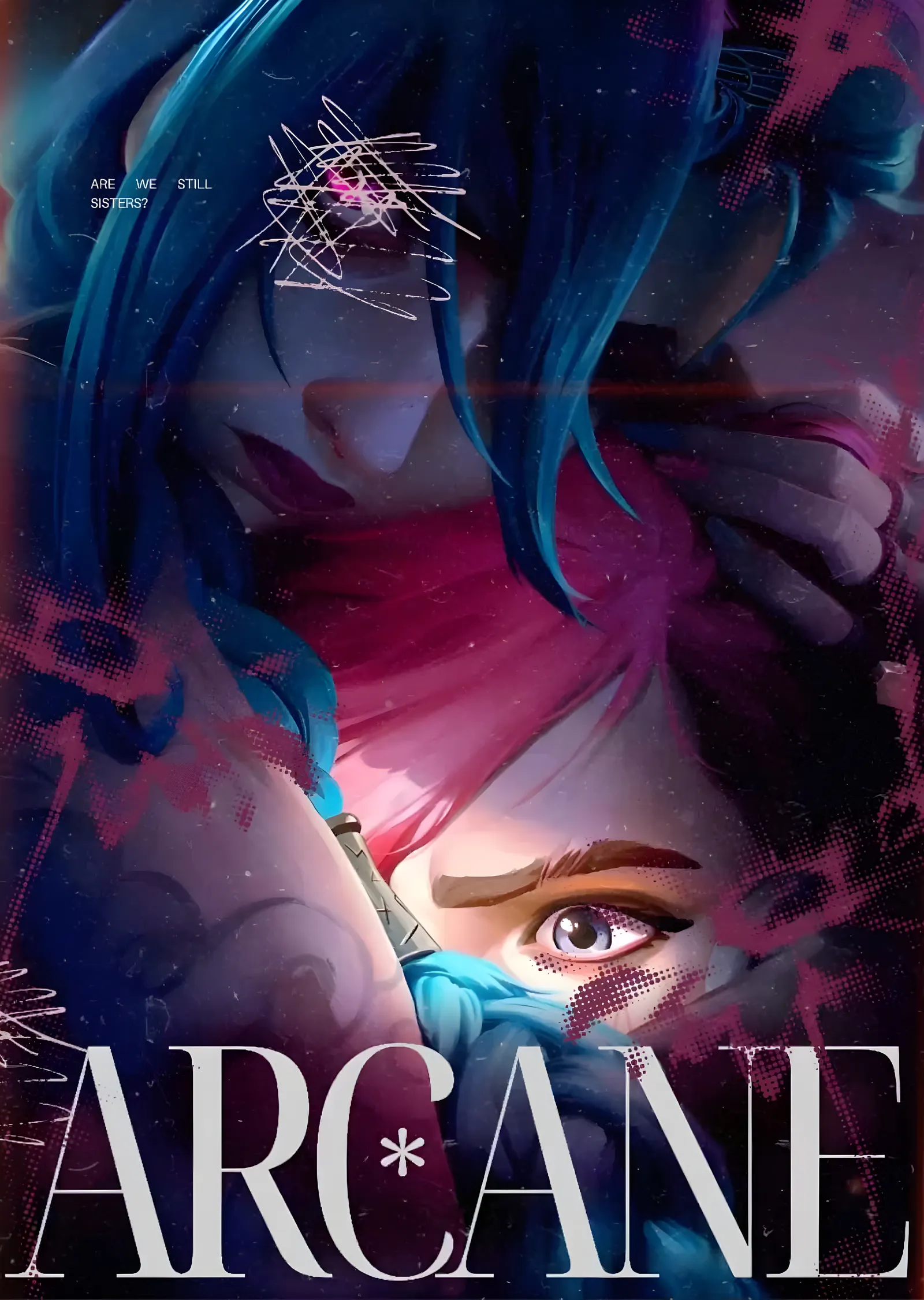 Arcane: Jinx Yakın Plan metal tablo