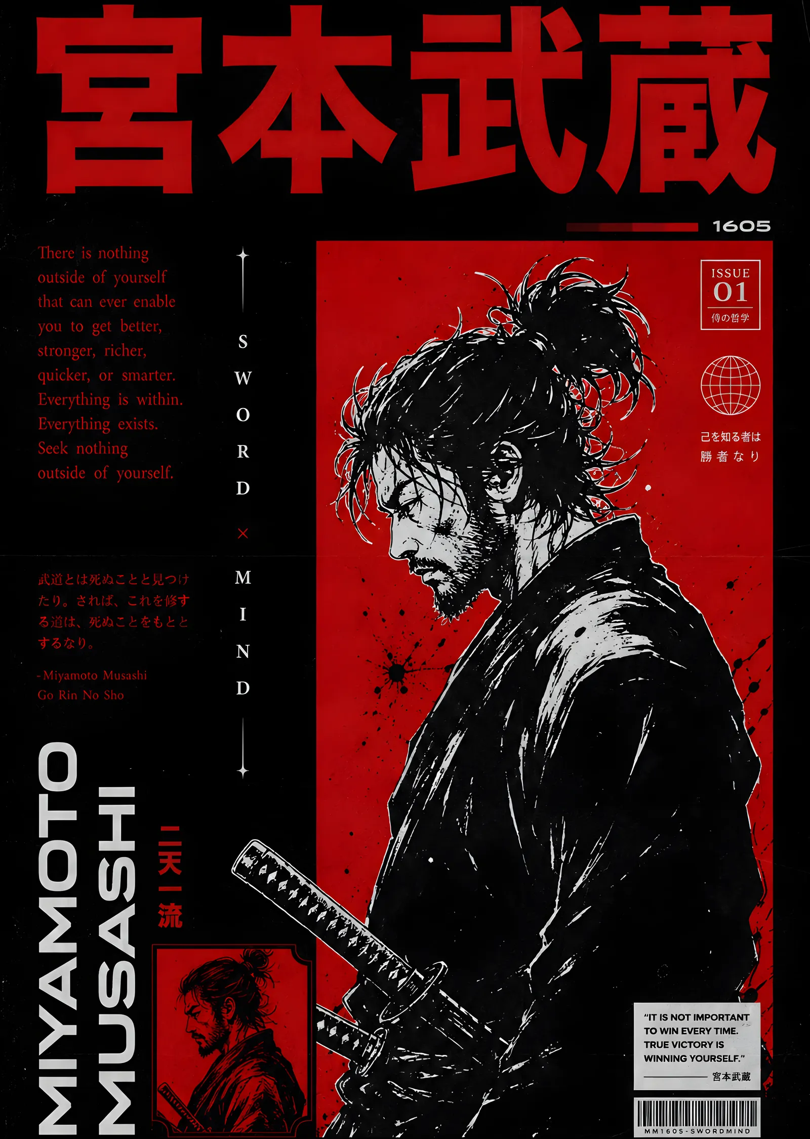 Miyamoto Musashi: Kılıç ve Zihin metal tablo