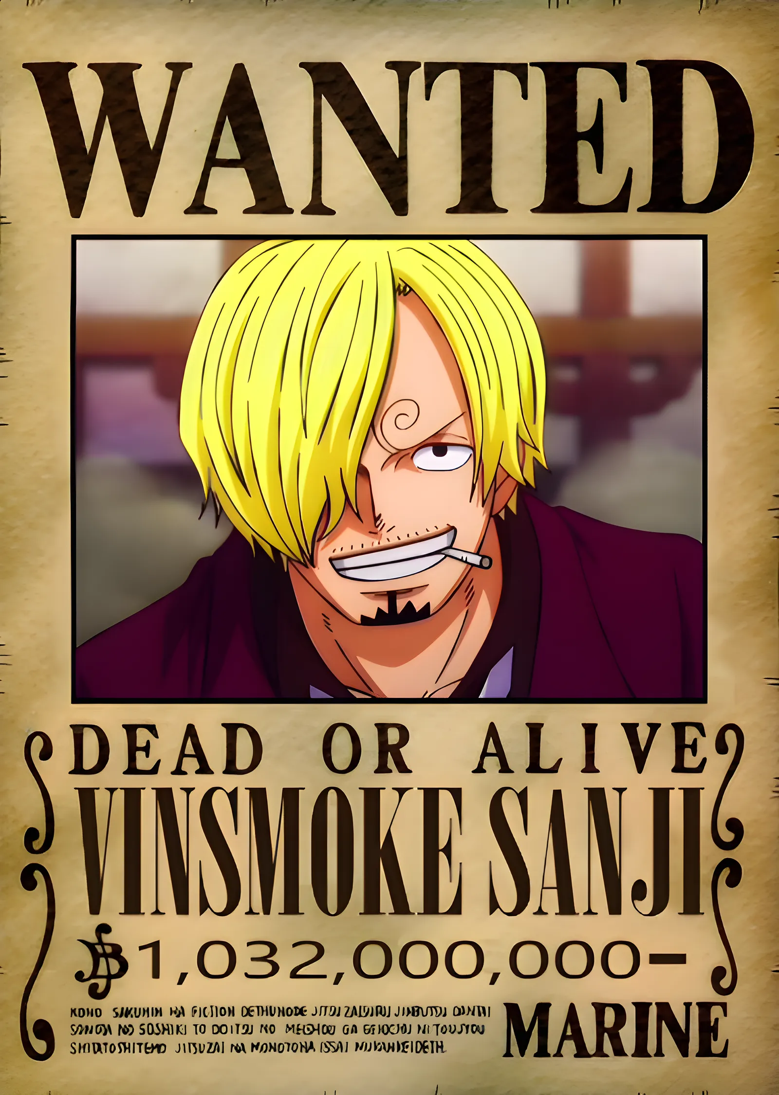 Vinsmoke Sanji: Gerçek Bir Korsan metal tablo