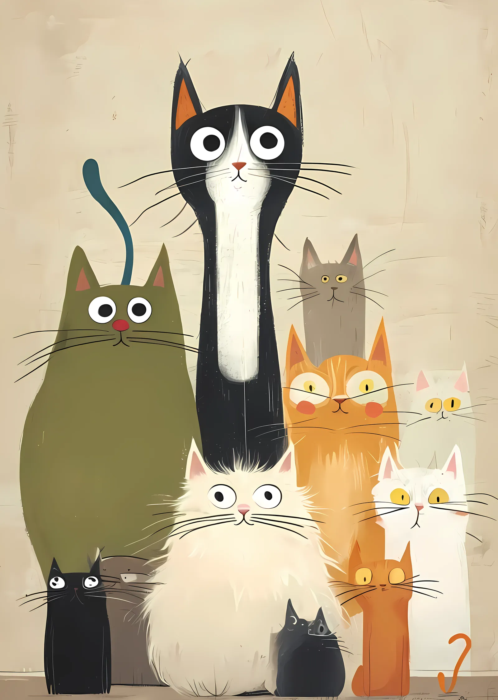 Evcil Hayvanlar: Kedi Grupları metal tablo