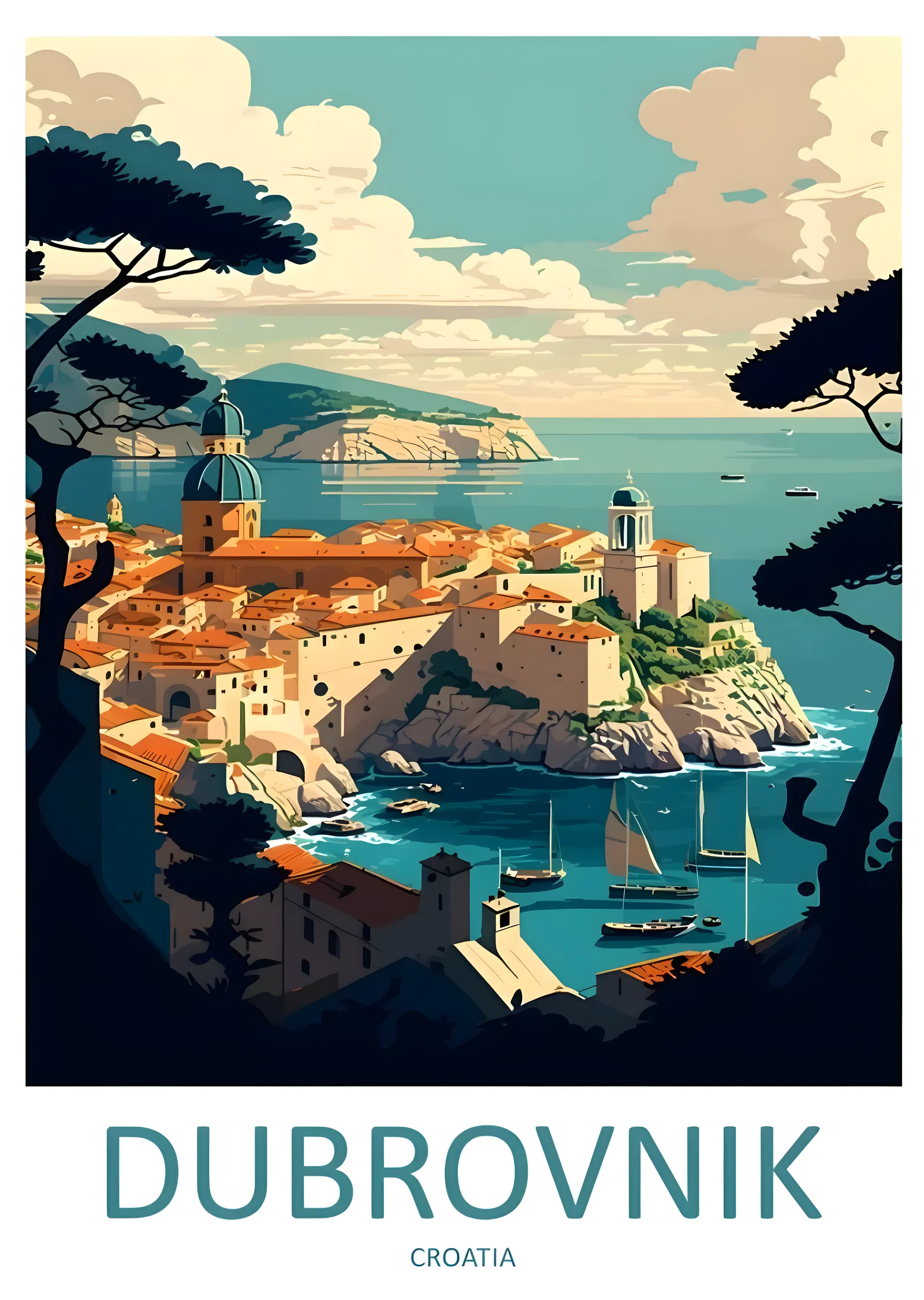 Dubrovnik, Hazine Şehri metal tablo