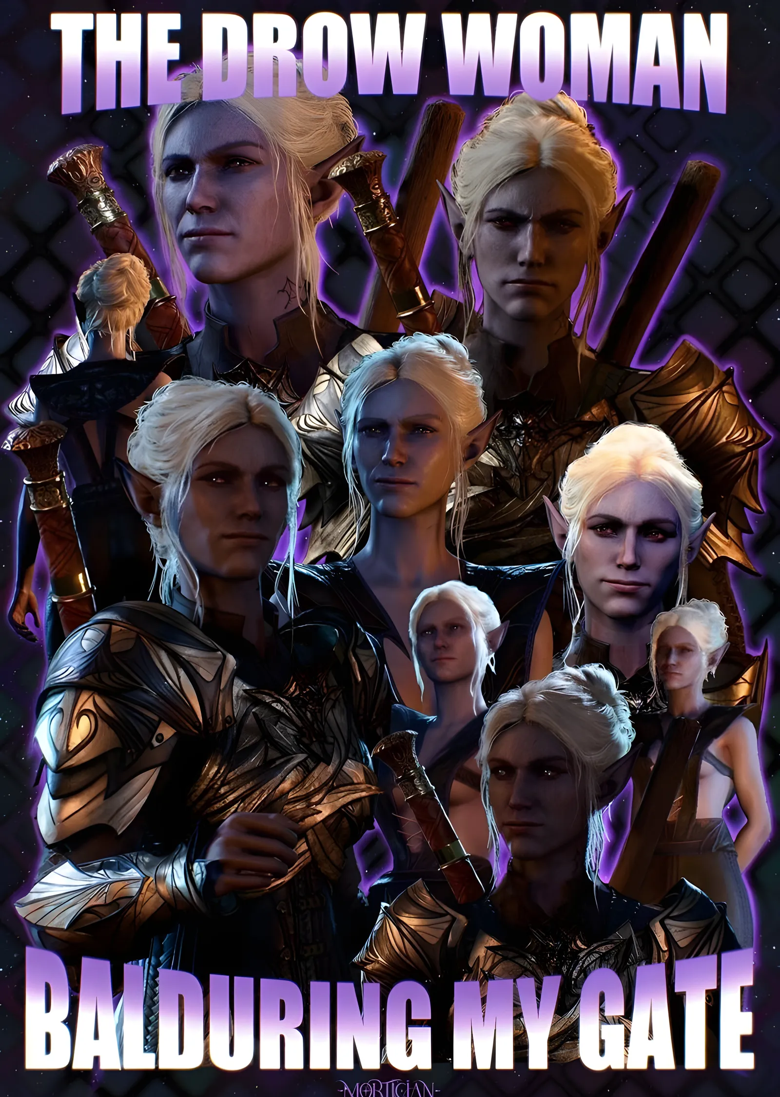 Baldur's Gate 3: The Drow Woman metal tablo