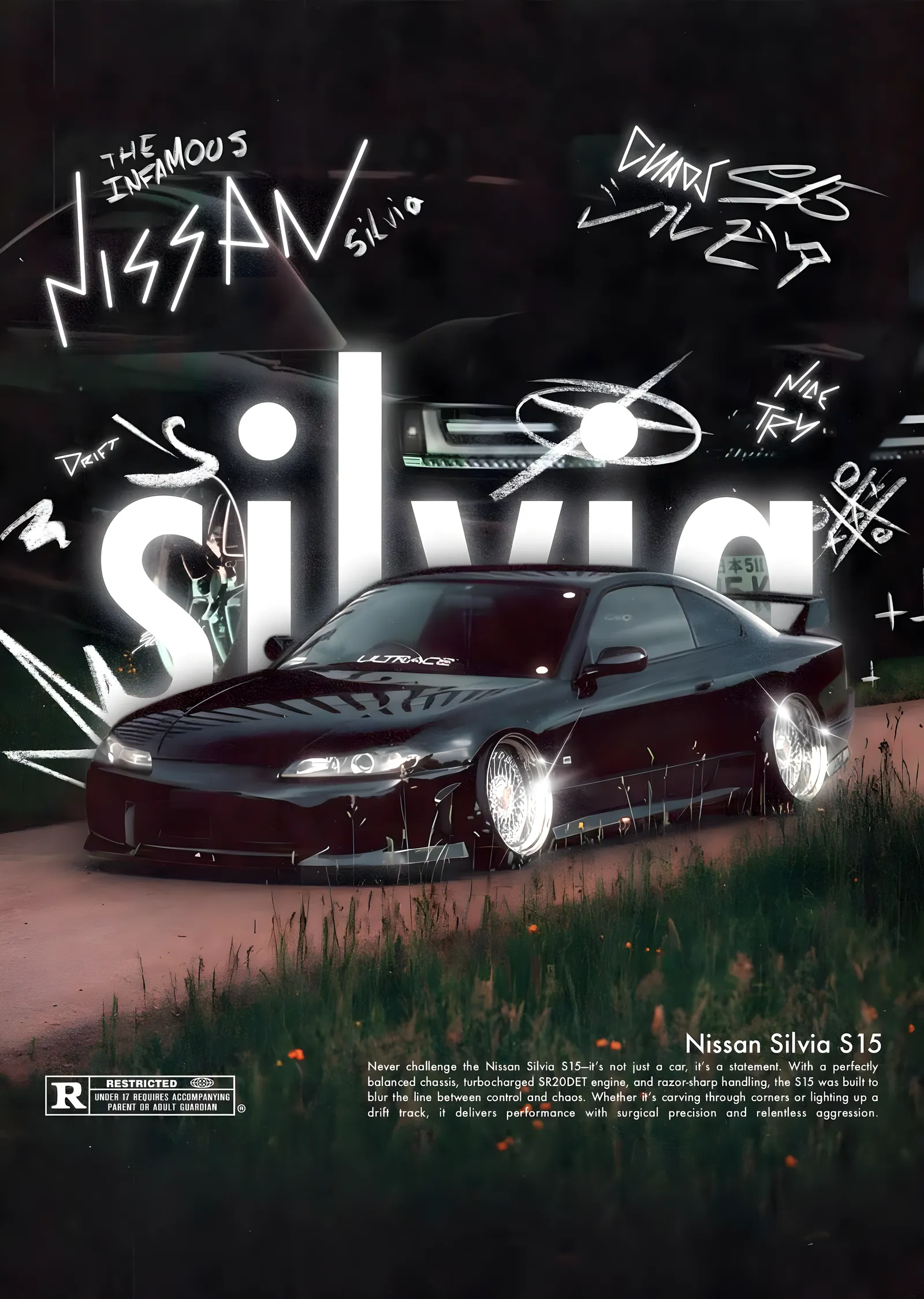 Nissan Silvia S15 metal tablo