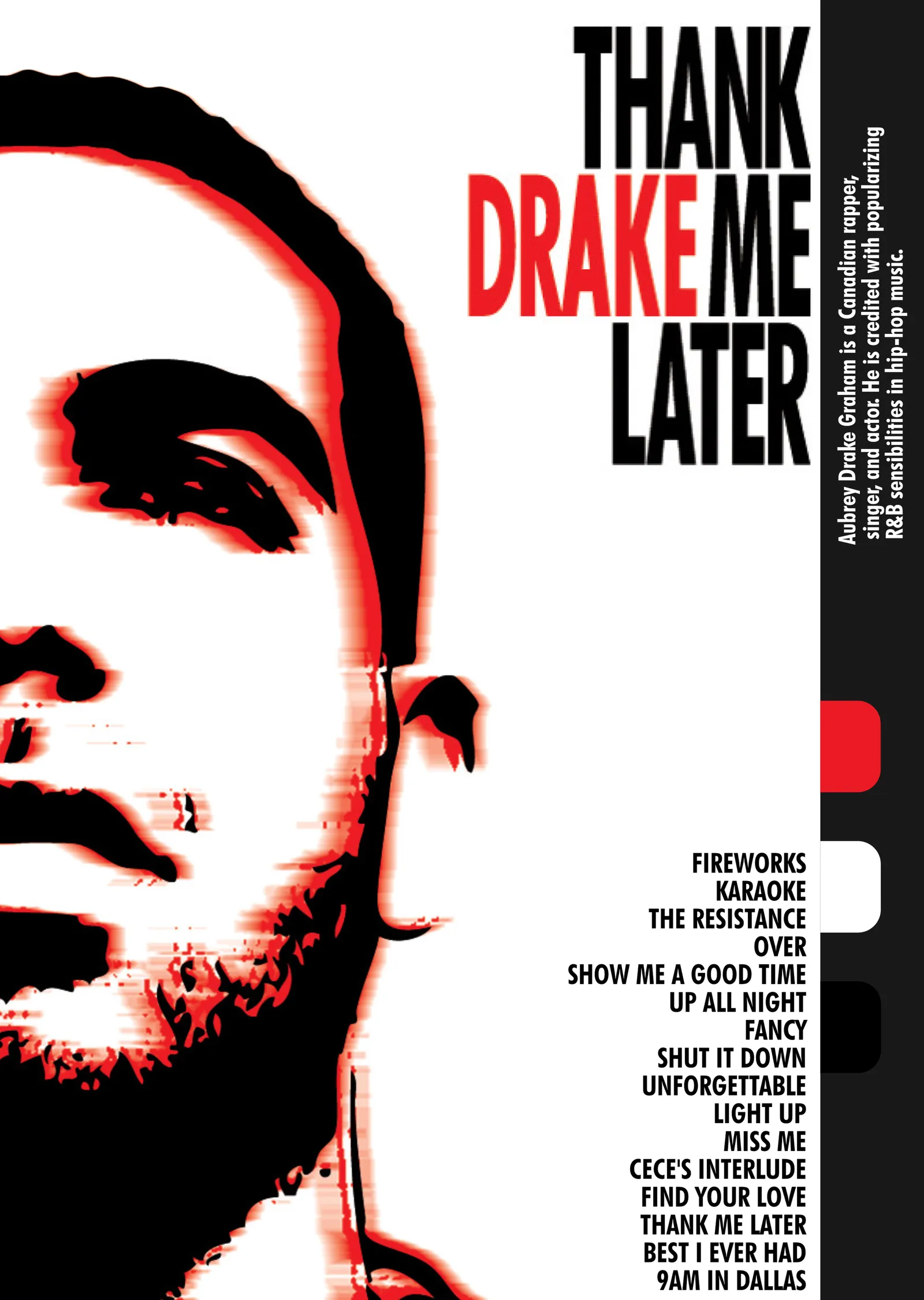 Drake: Thank Me Later Albüm Kapak Afişi metal tablo