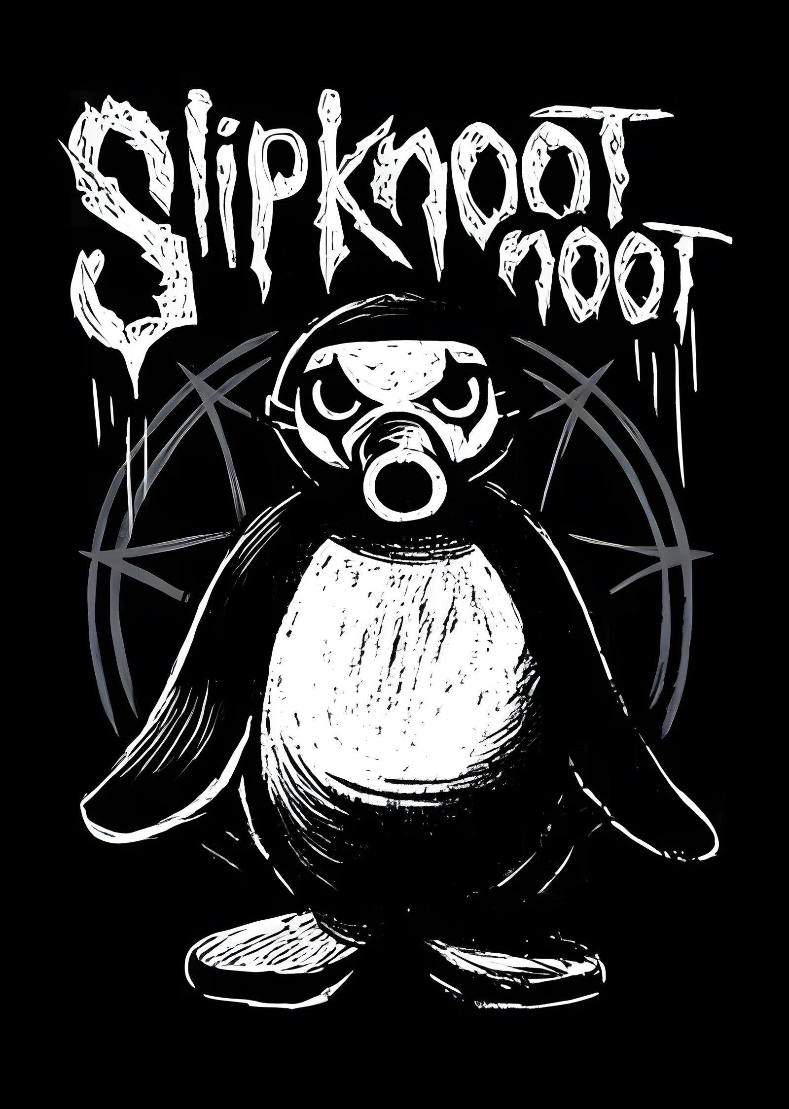 Slipknot x Pingu: Noot Noot metal tablo
