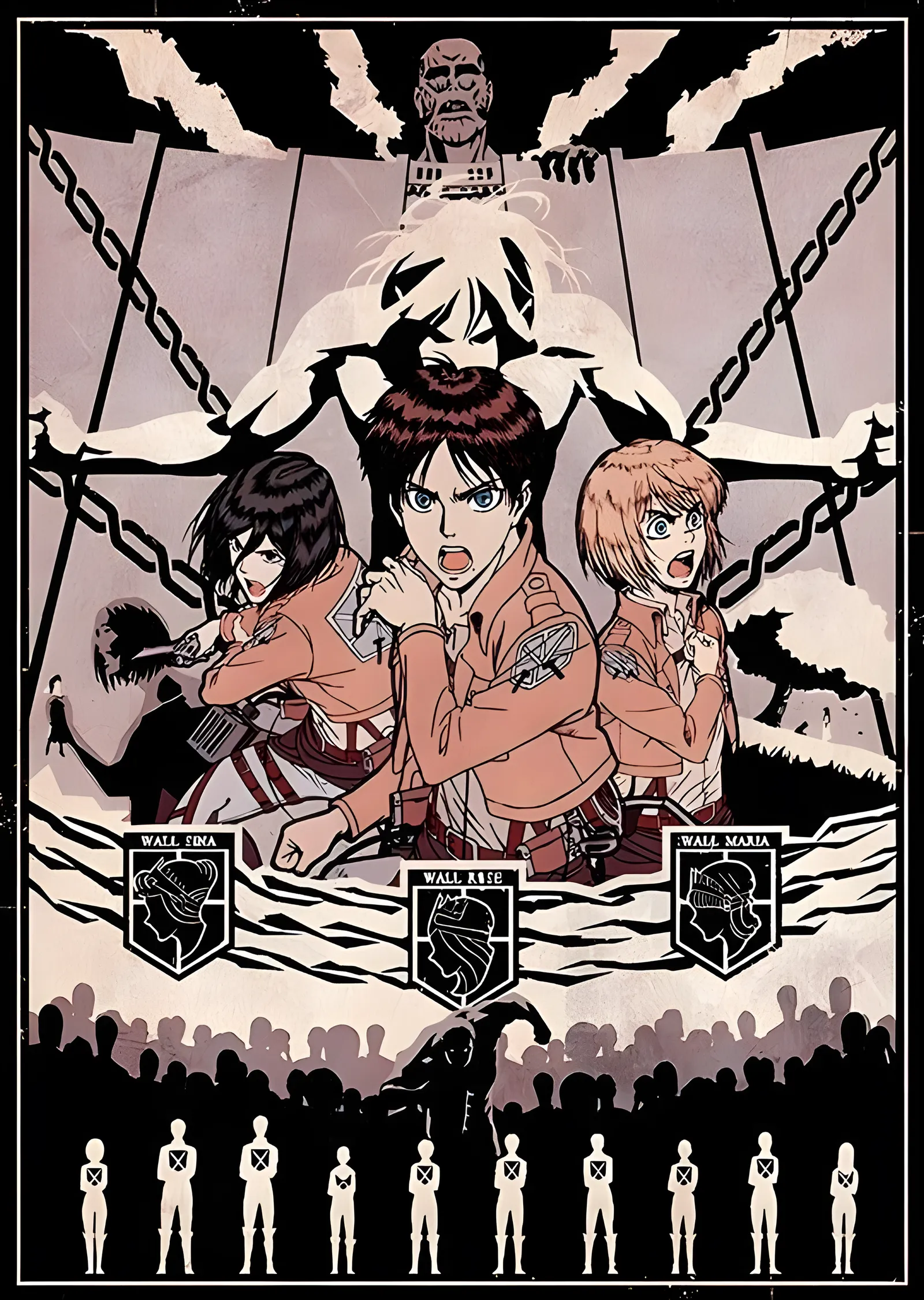 Attack on Titan - Karakterler metal tablo