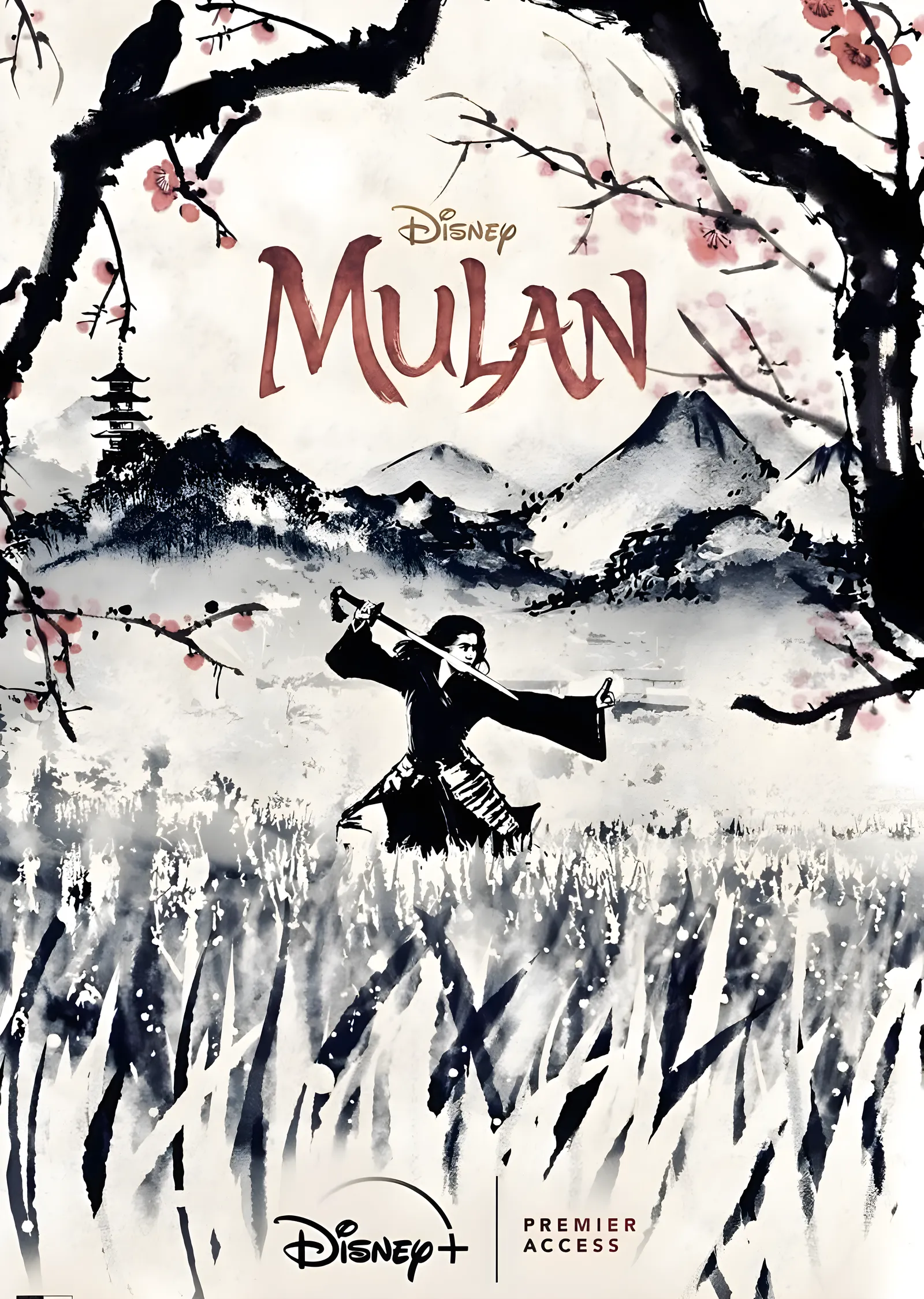 Mulan: Sumi Mürekkebiyle metal tablo