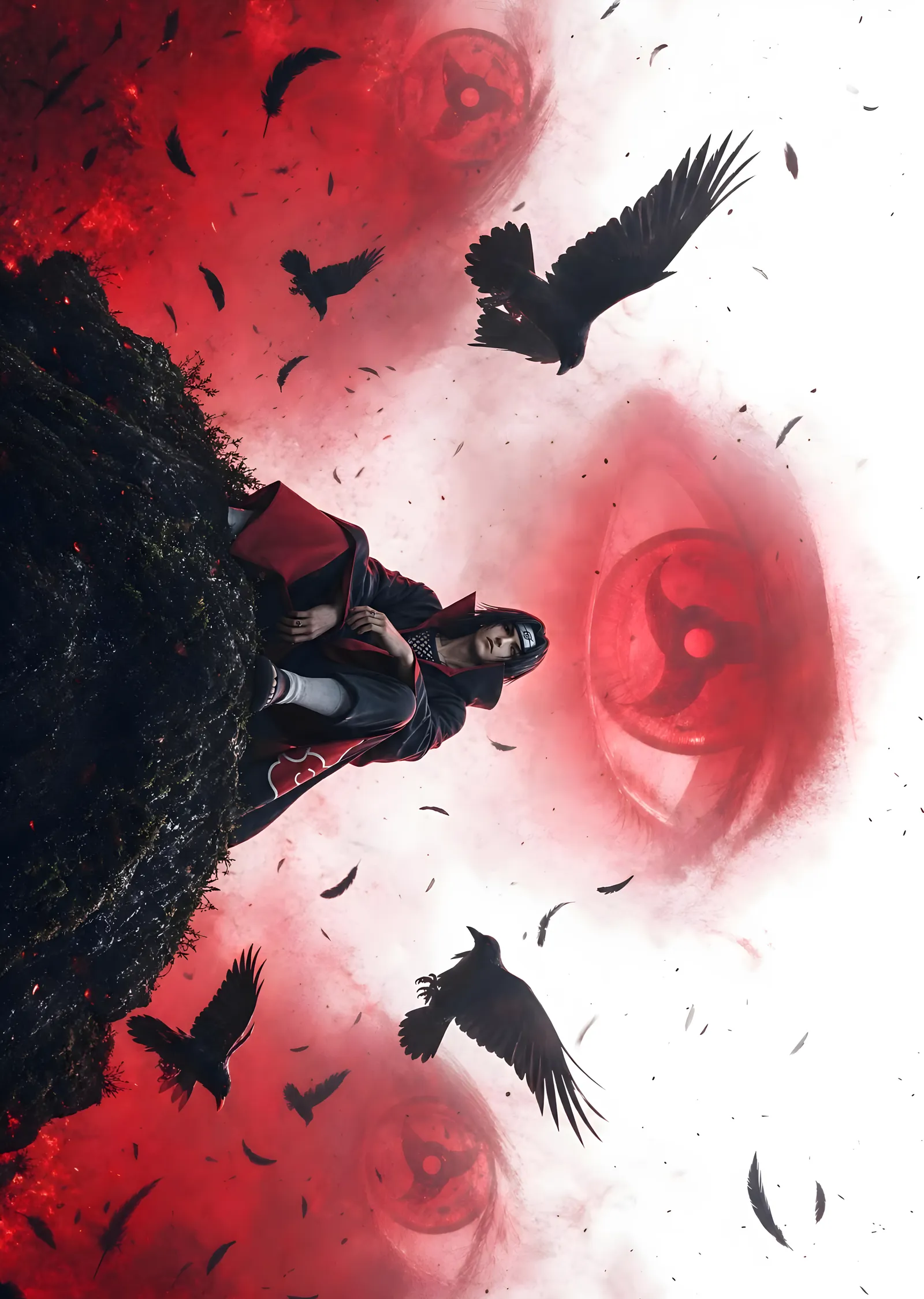 Itachi Uchiha Kargalar ve Sharingan metal tablo