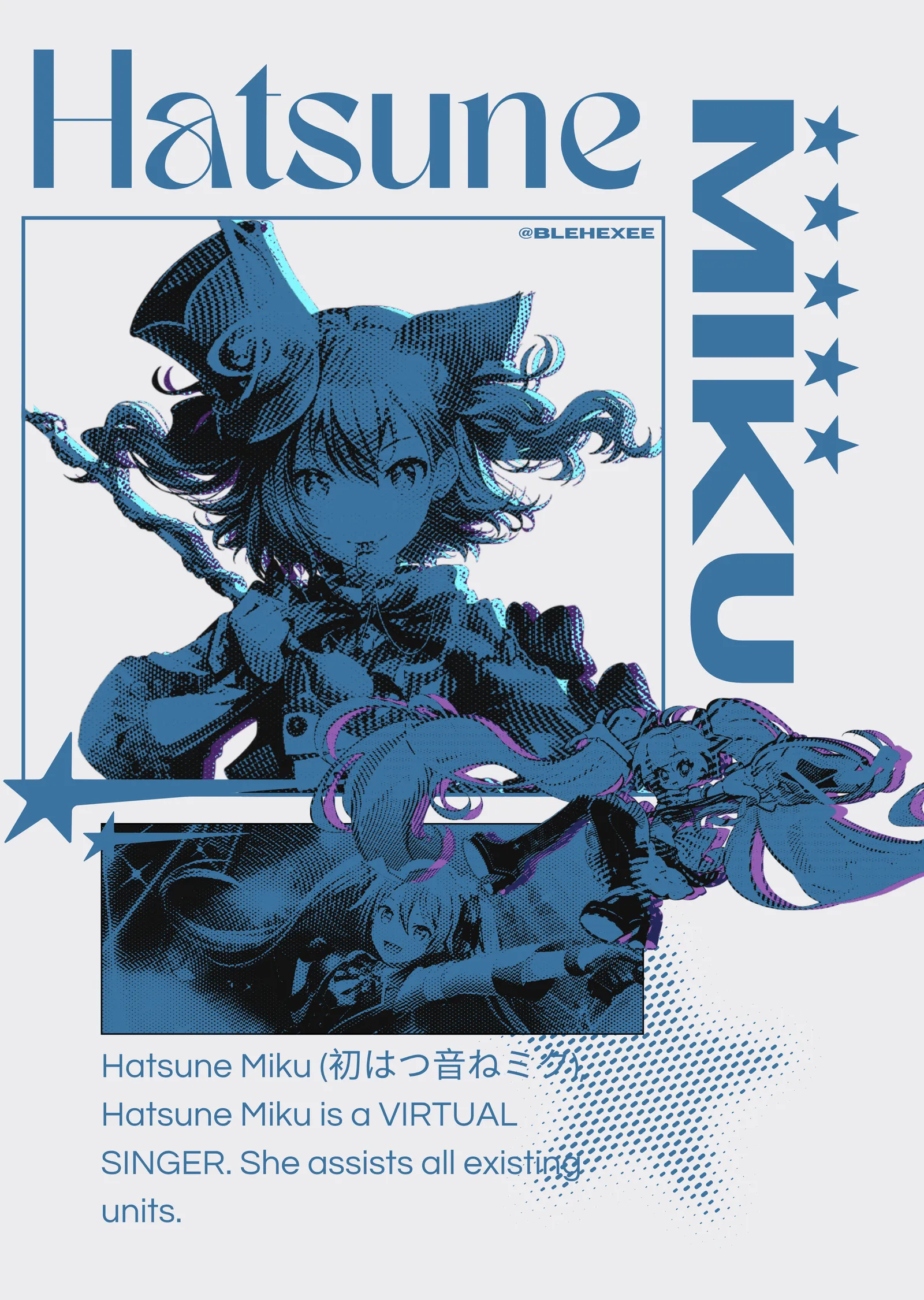 Hatsune Miku - Brütalist Tasarım metal tablo