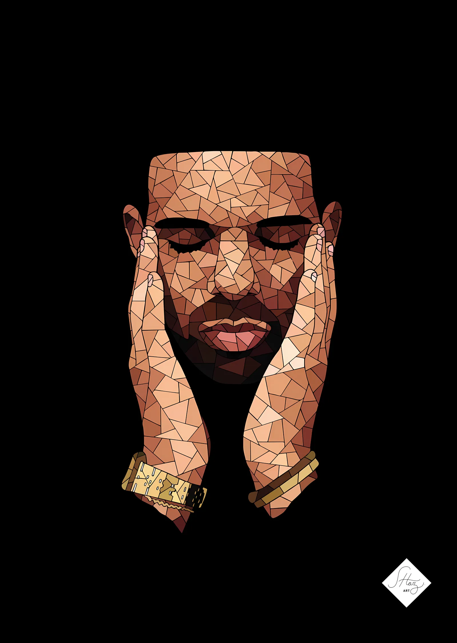 Drake: Geometrik Portre metal tablo