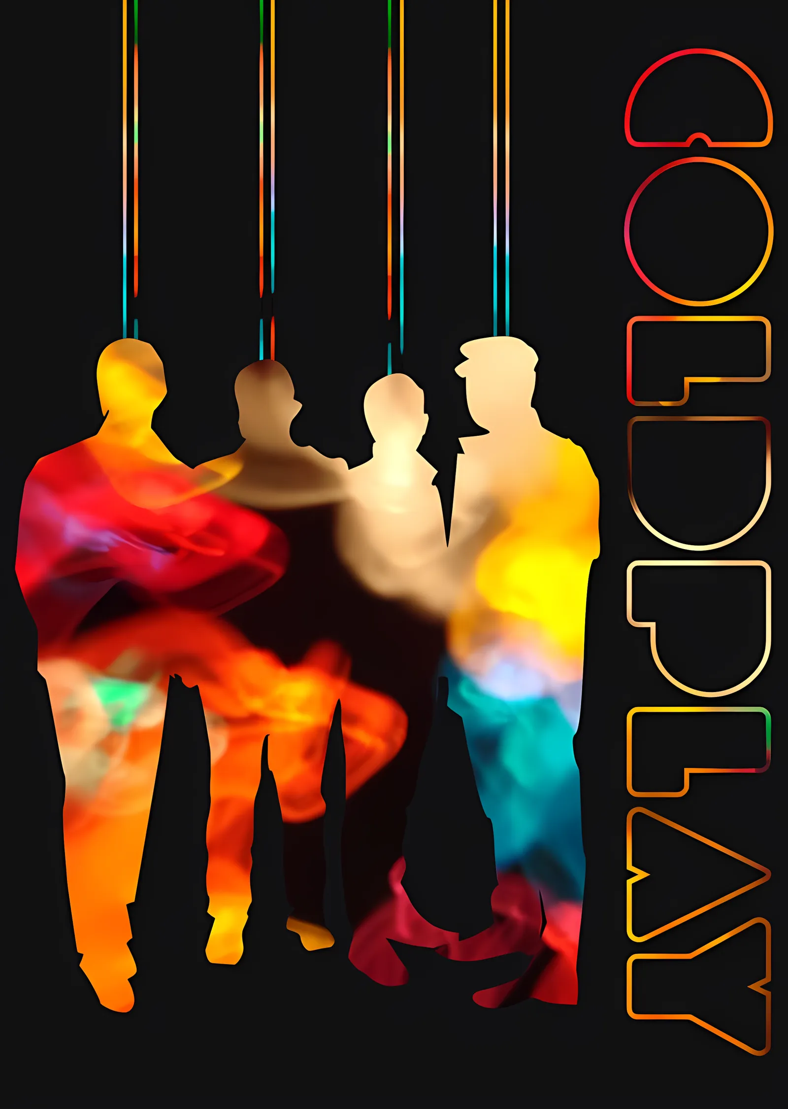 Coldplay: Renk Siluetleri metal tablo