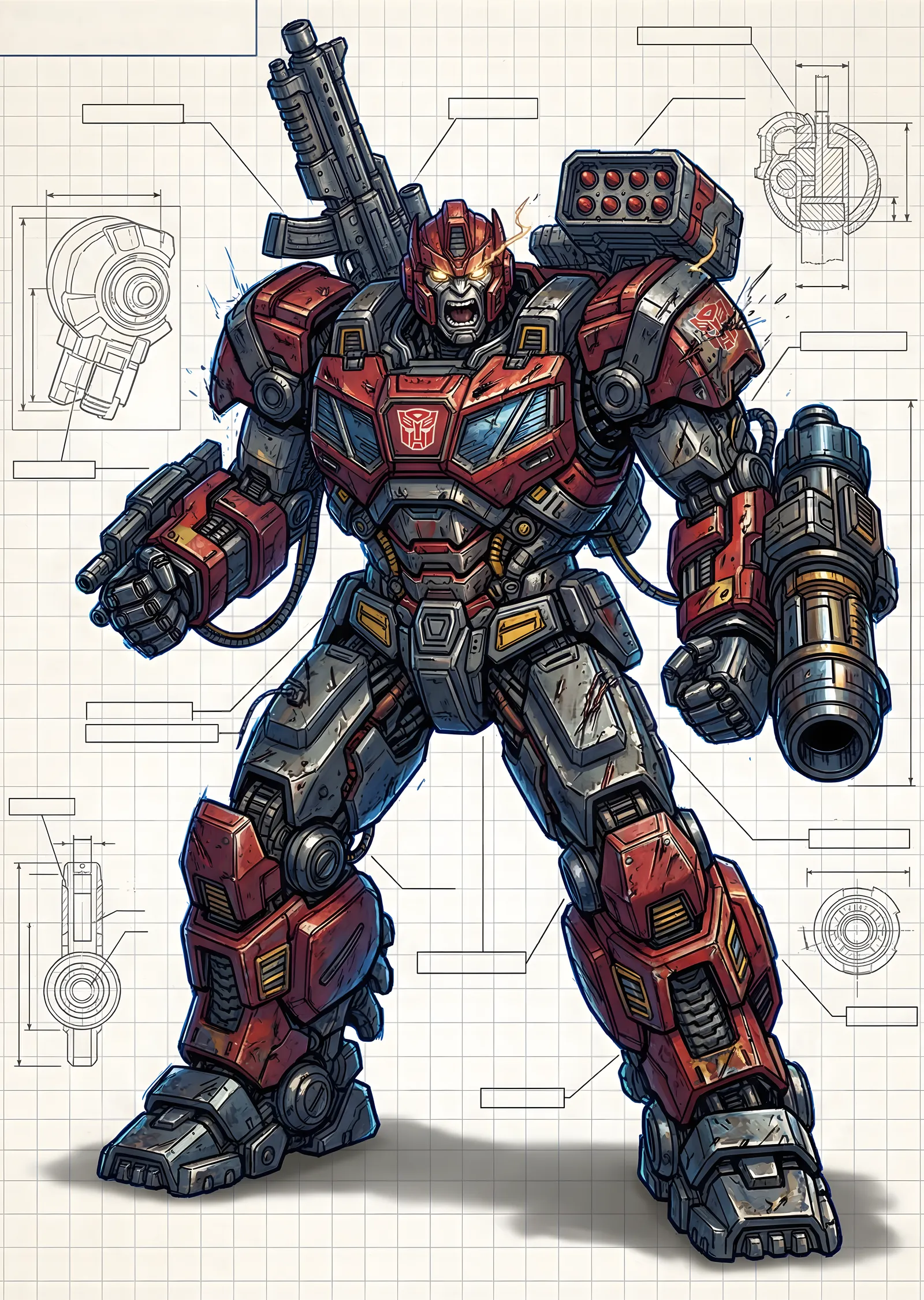 Transformers Robot: Kuvvetli Savunma metal tablo