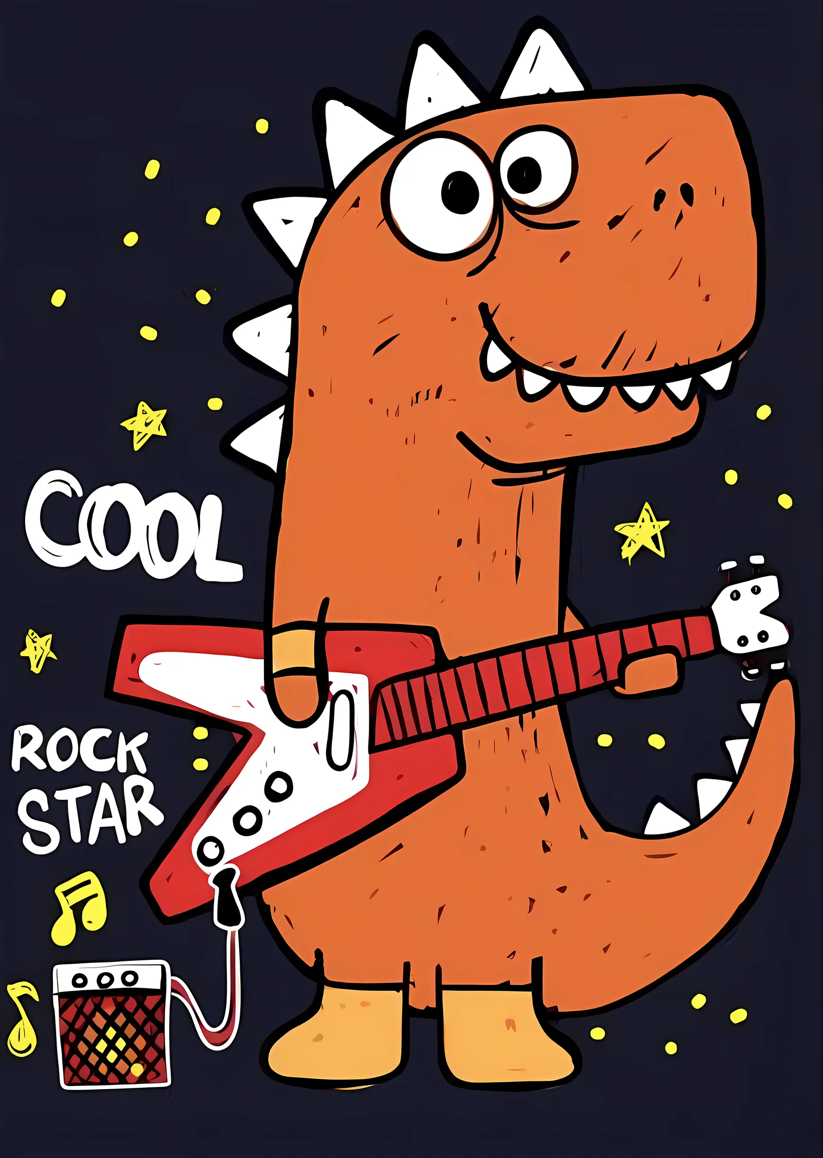 Rock Star Dinozor metal tablo