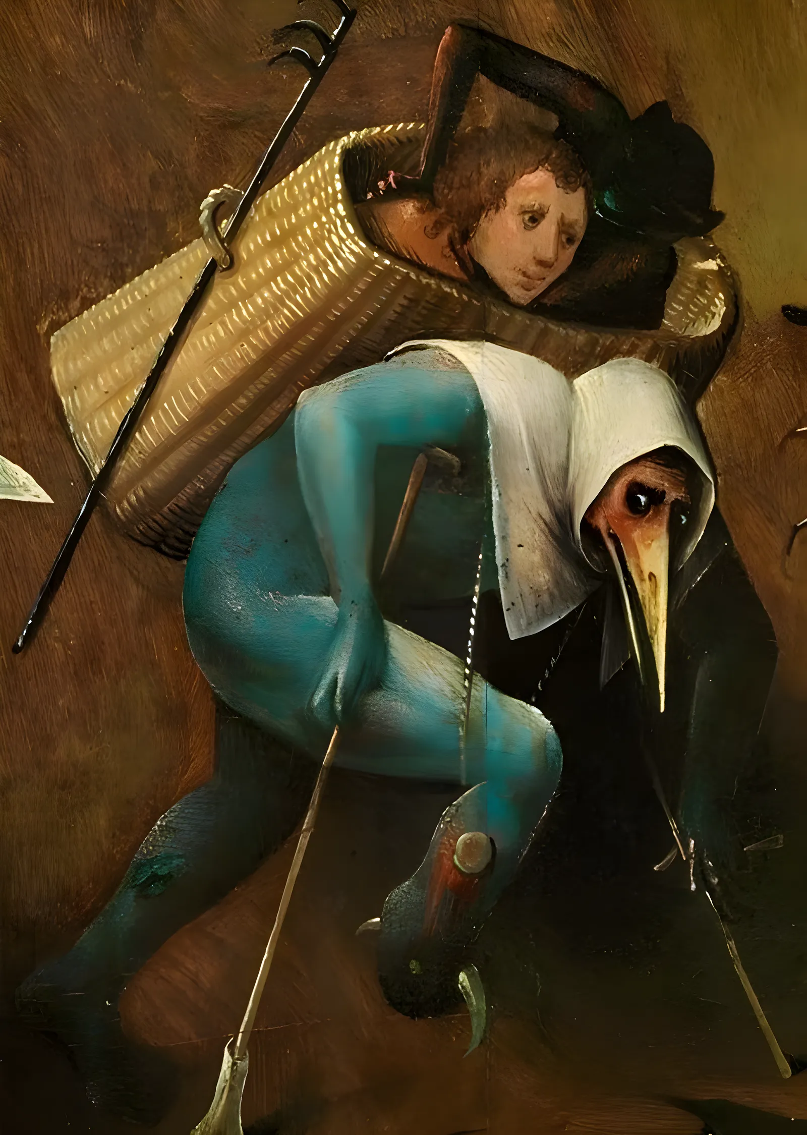 Hieronymus Bosch - Kuş Gagalı Ulak metal tablo