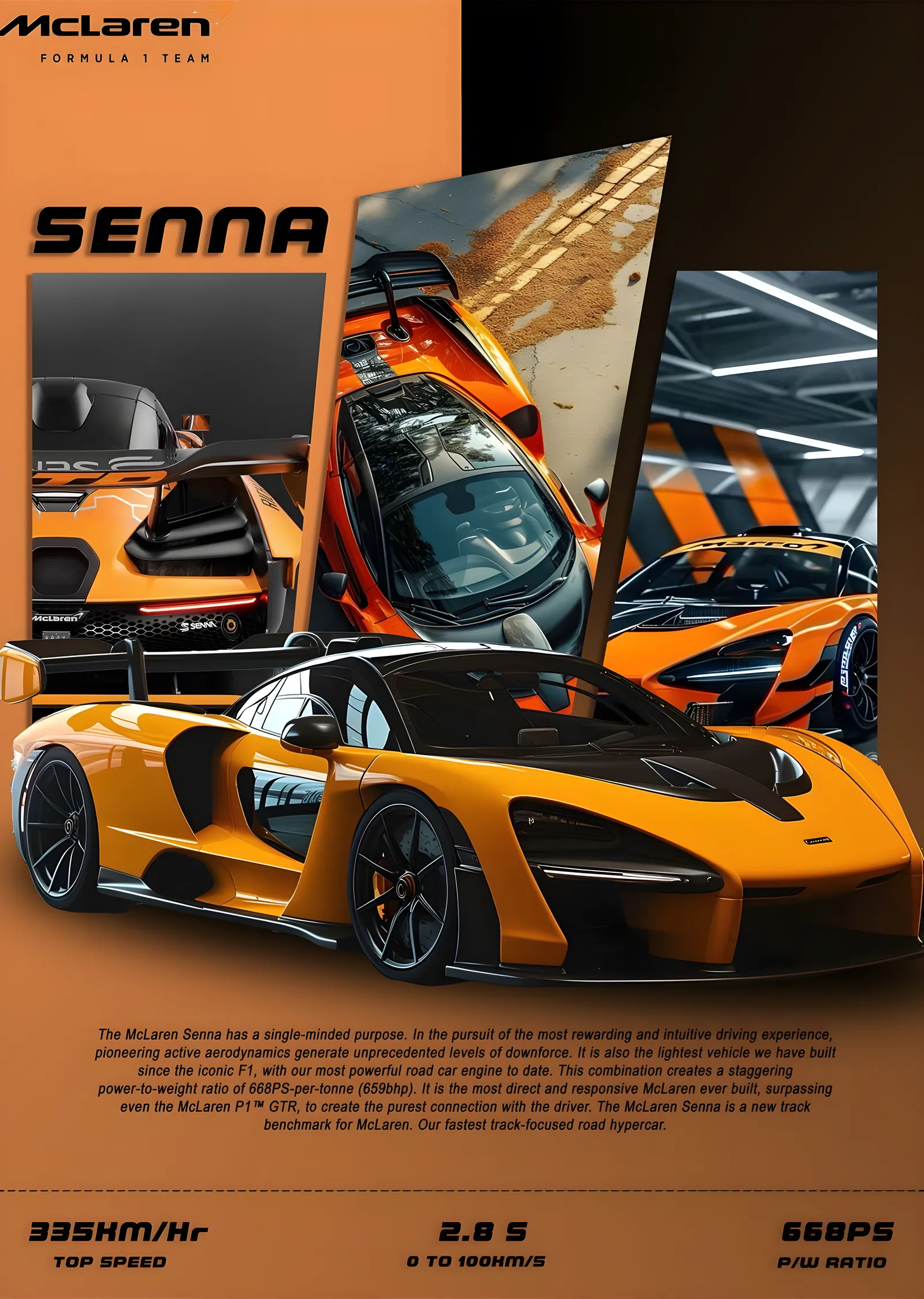 McLaren Senna metal tablo