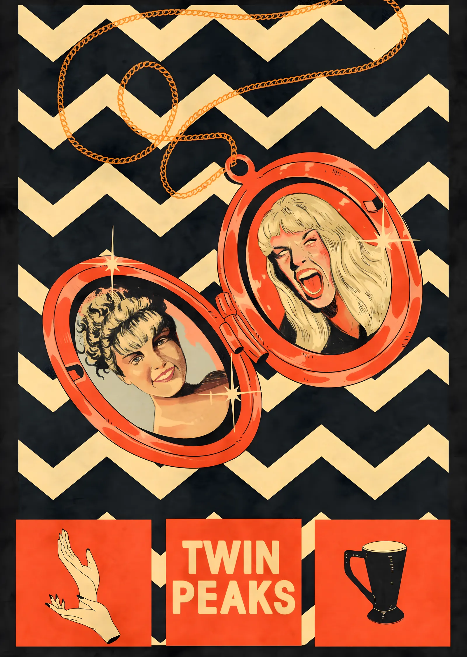 Twin Peaks: İki Karakterin Sonsuz Döngüsü metal tablo