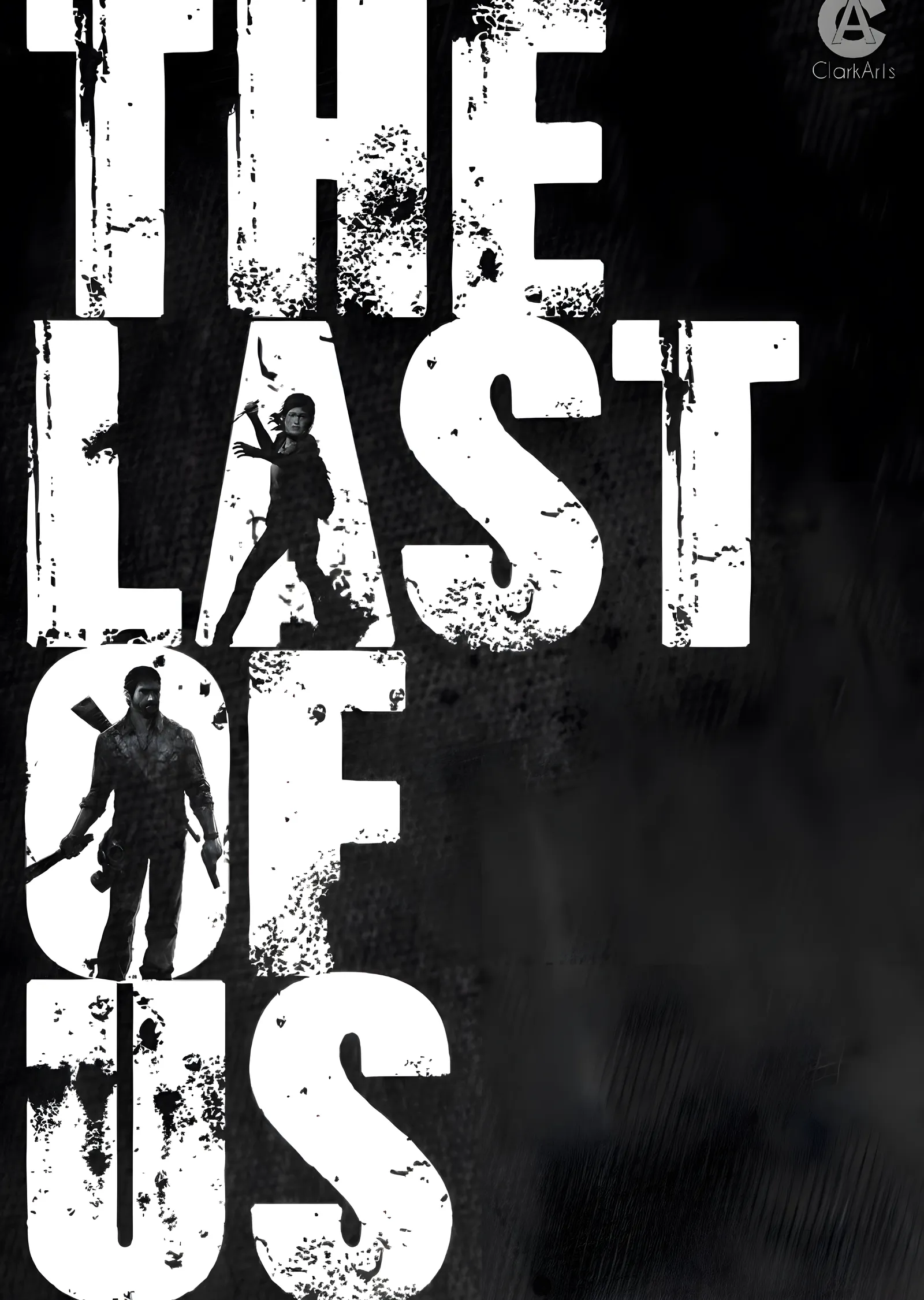The Last of Us - Siyah Beyaz Metal Poster metal tablo
