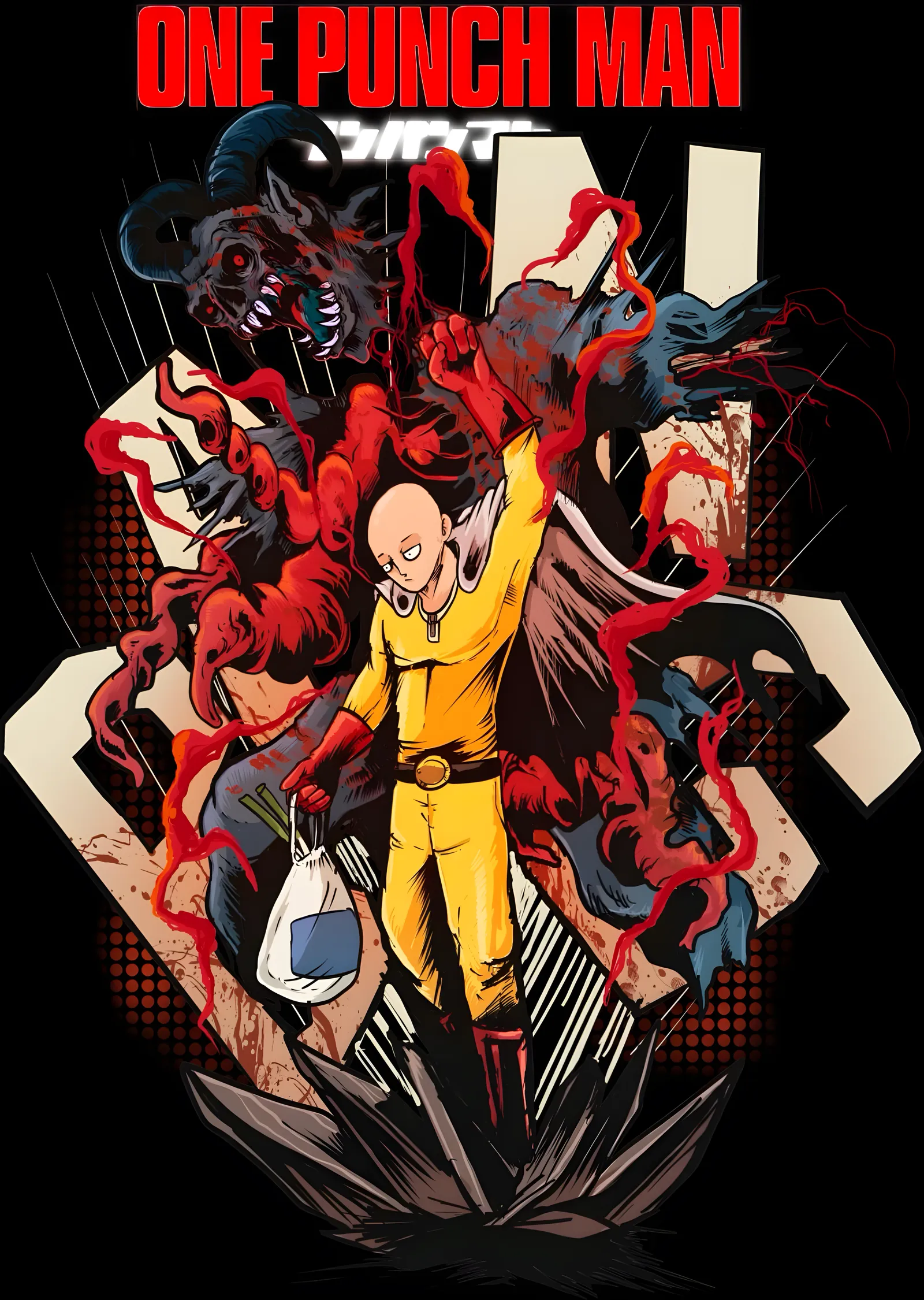 One Punch Man: Kırmızı Dalga metal tablo