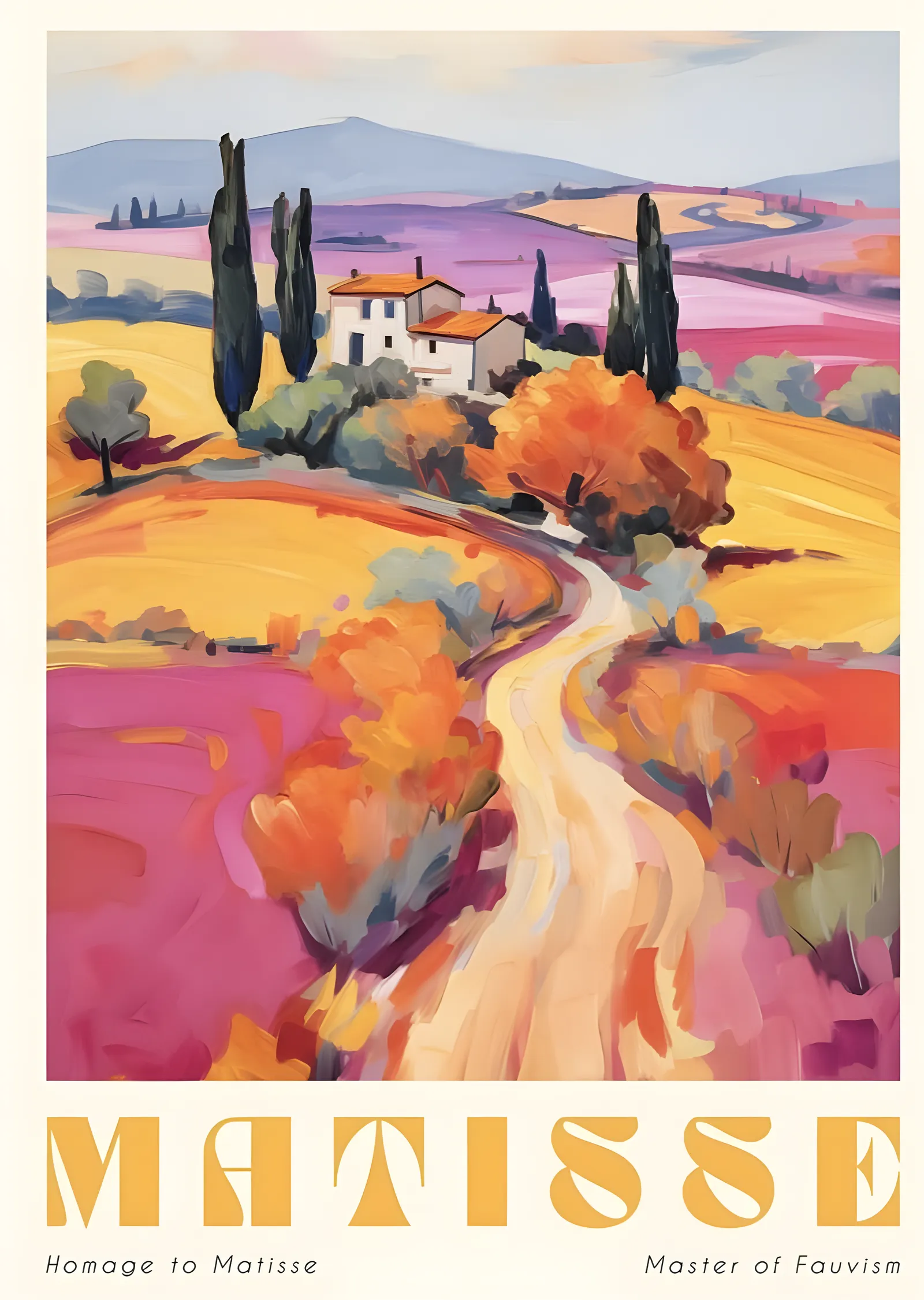 Matisse Homage: Toskana Yolu metal tablo