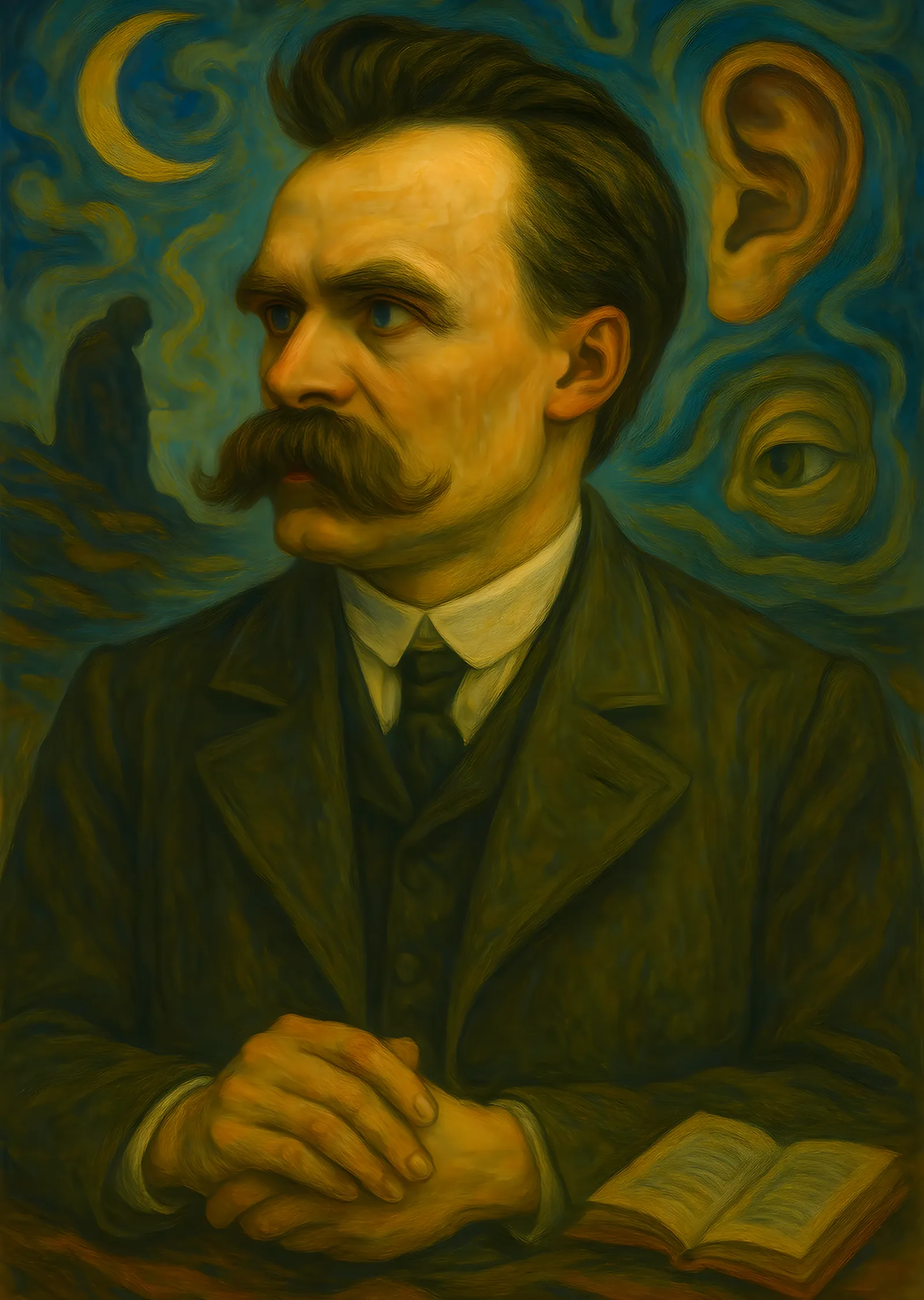 Friedrich Nietzsche: Sürrealist Portre metal tablo