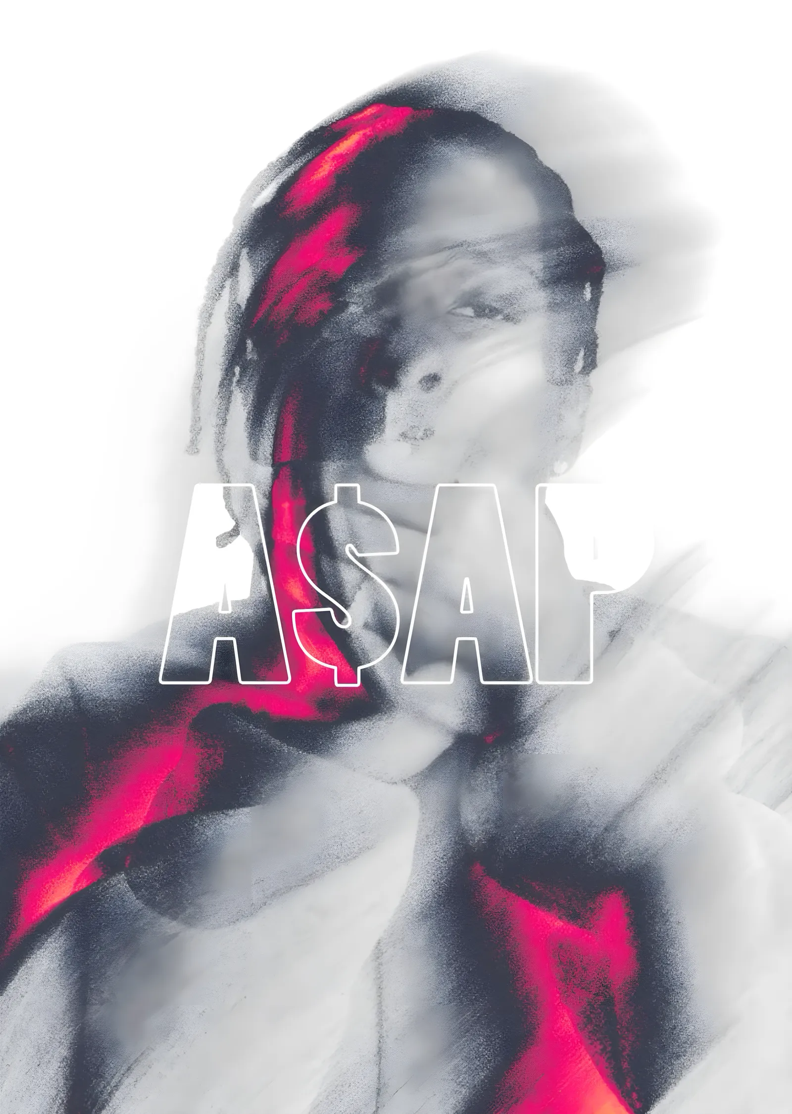 A$AP Rocky: Soyut Portre metal tablo