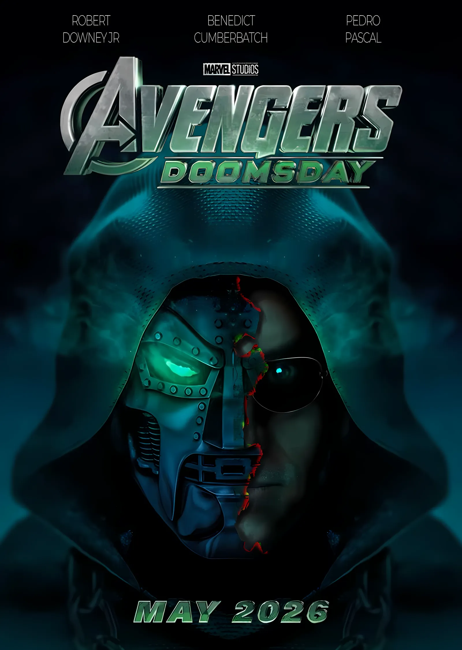Avengers: Doomsday - İkiye Bölünen Yüz metal tablo