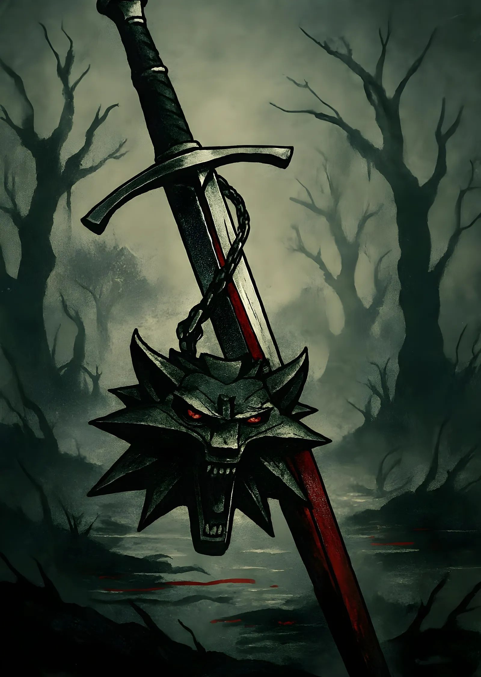 The Witcher: Kılıç ve Madalyon metal tablo