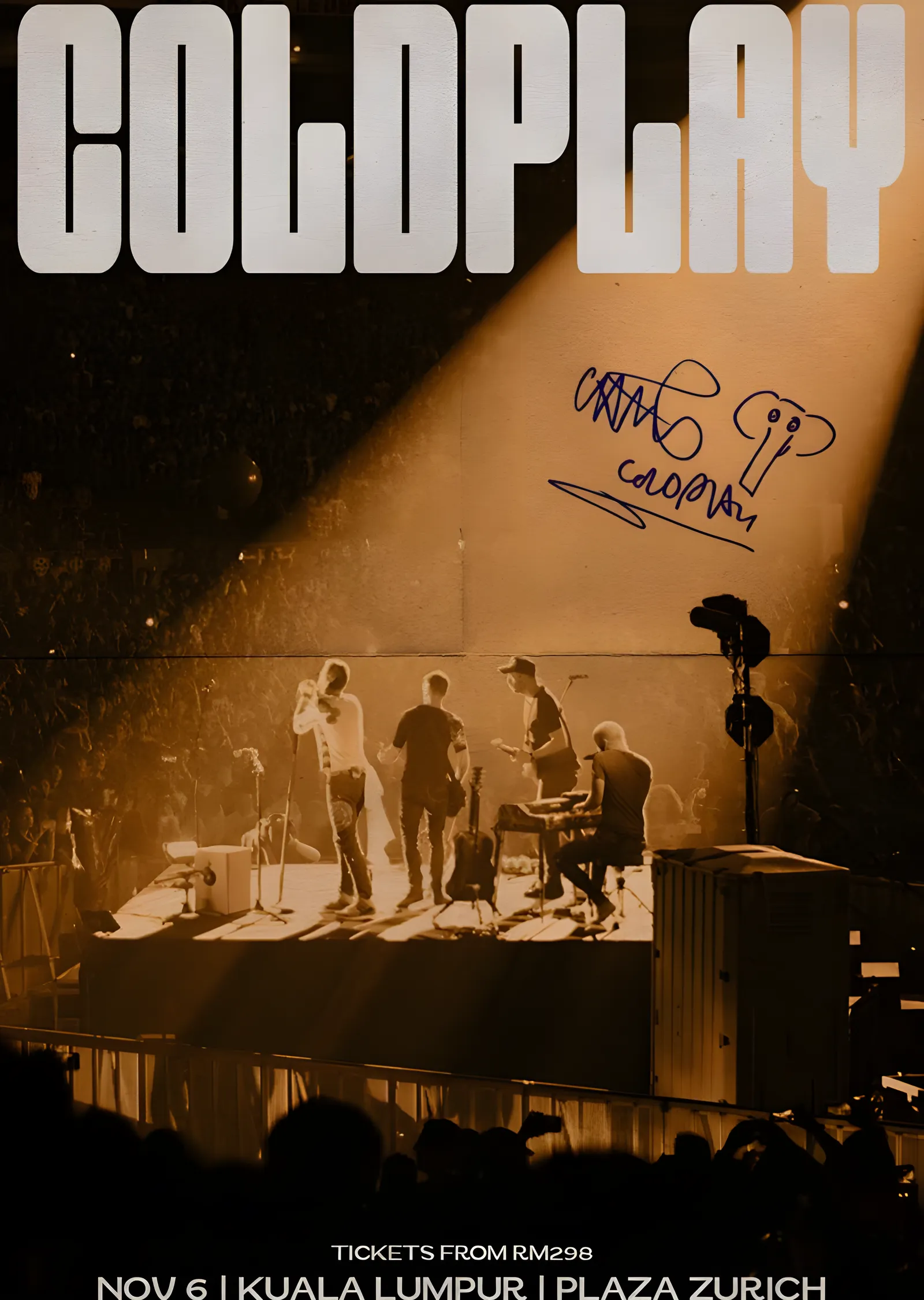 Coldplay: Kuala Lumpur Gecesi metal tablo