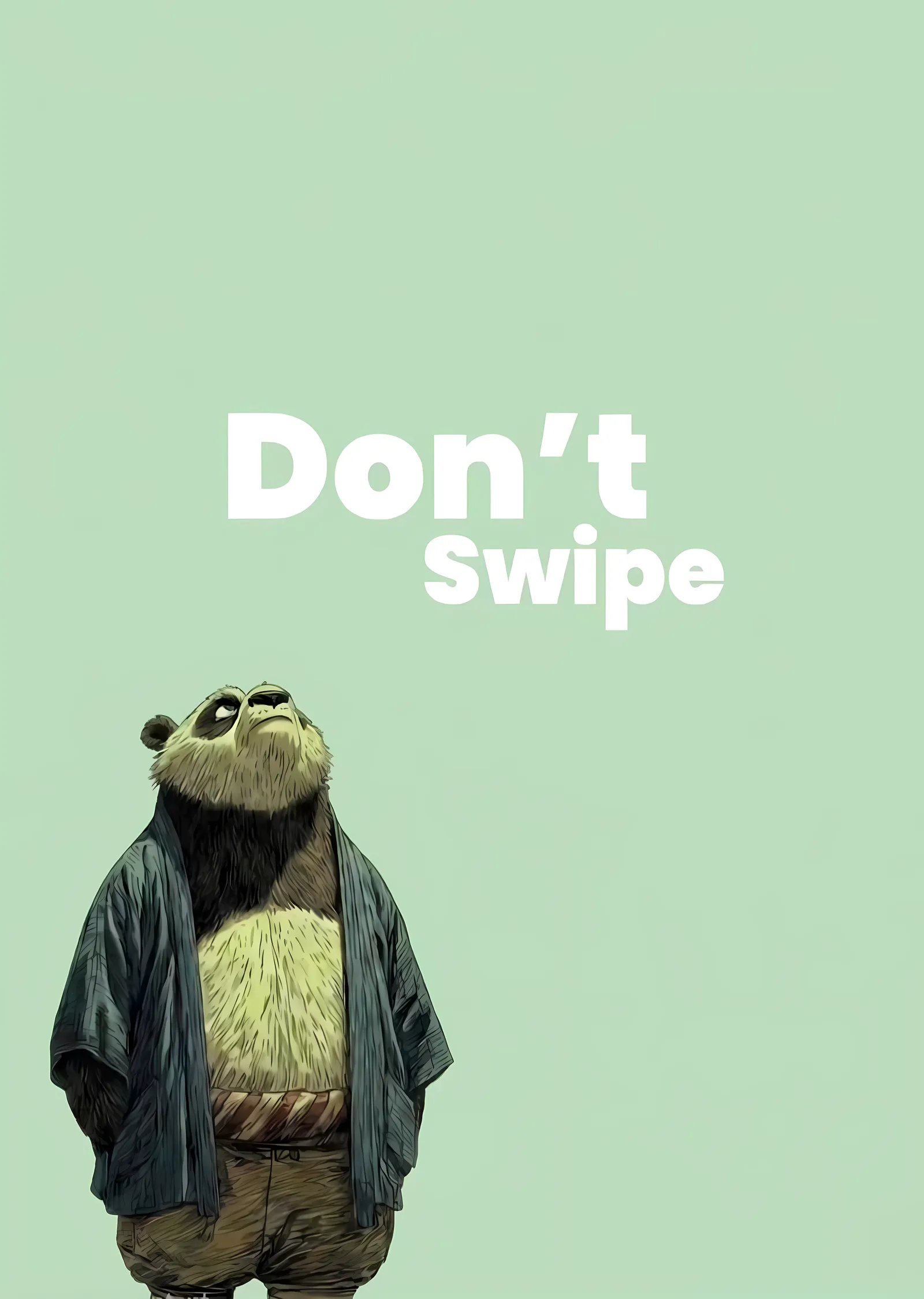 Don't Swipe: Kapüşonlu Panda metal tablo