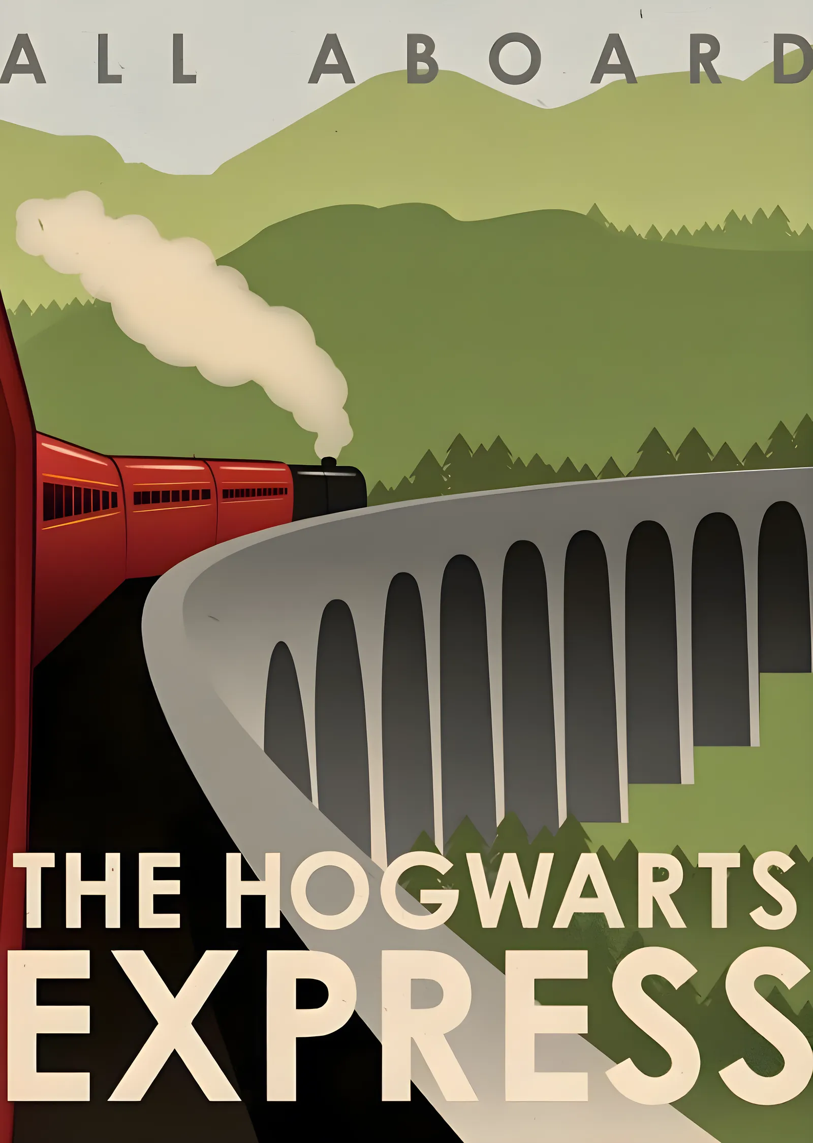 Hogwarts Express: Tren ve Köprüler metal tablo