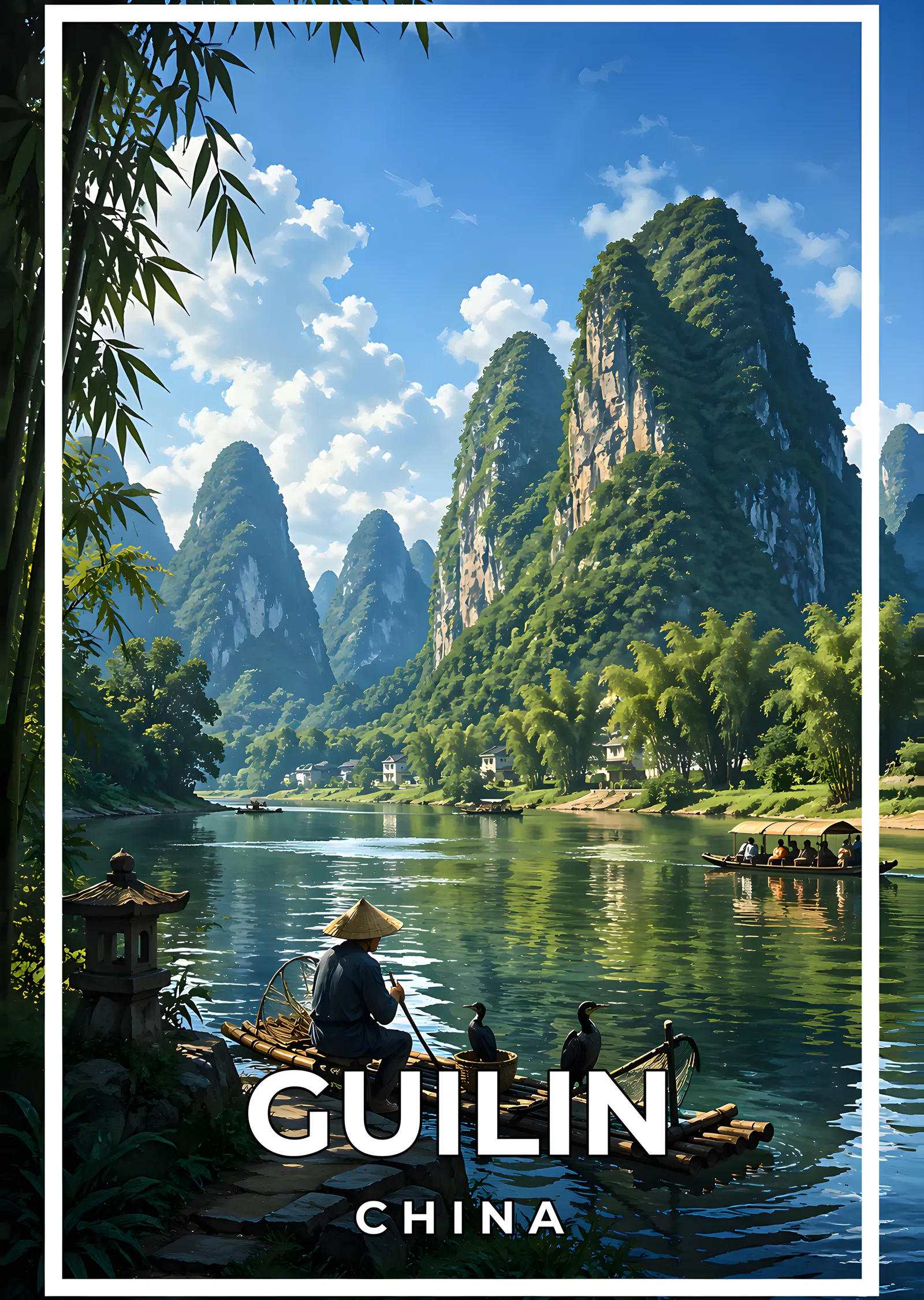 Guilin, Çin: Karst Manzaraları metal tablo