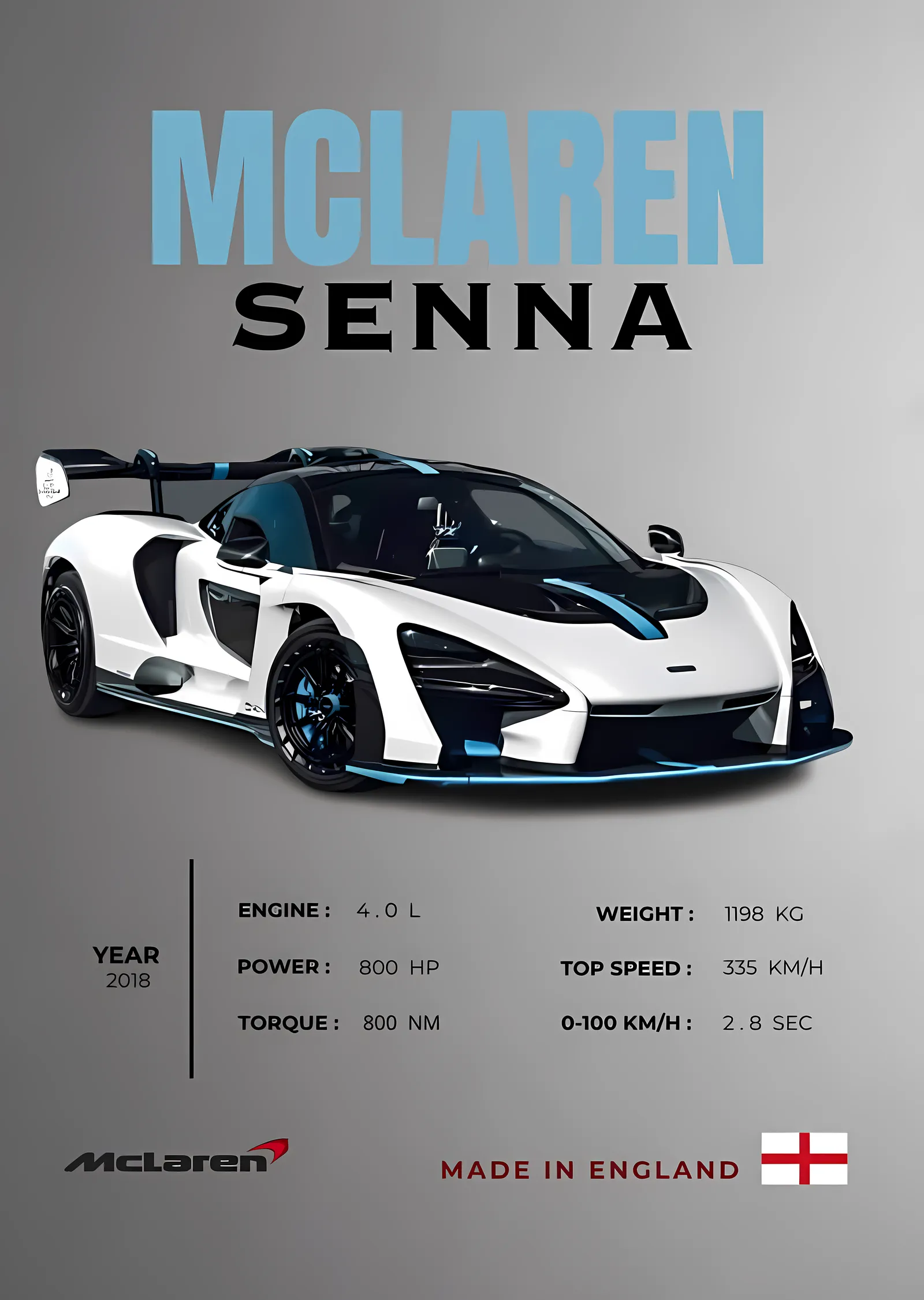 McLaren Senna: Ultimate Track-Focused Supercar metal tablo