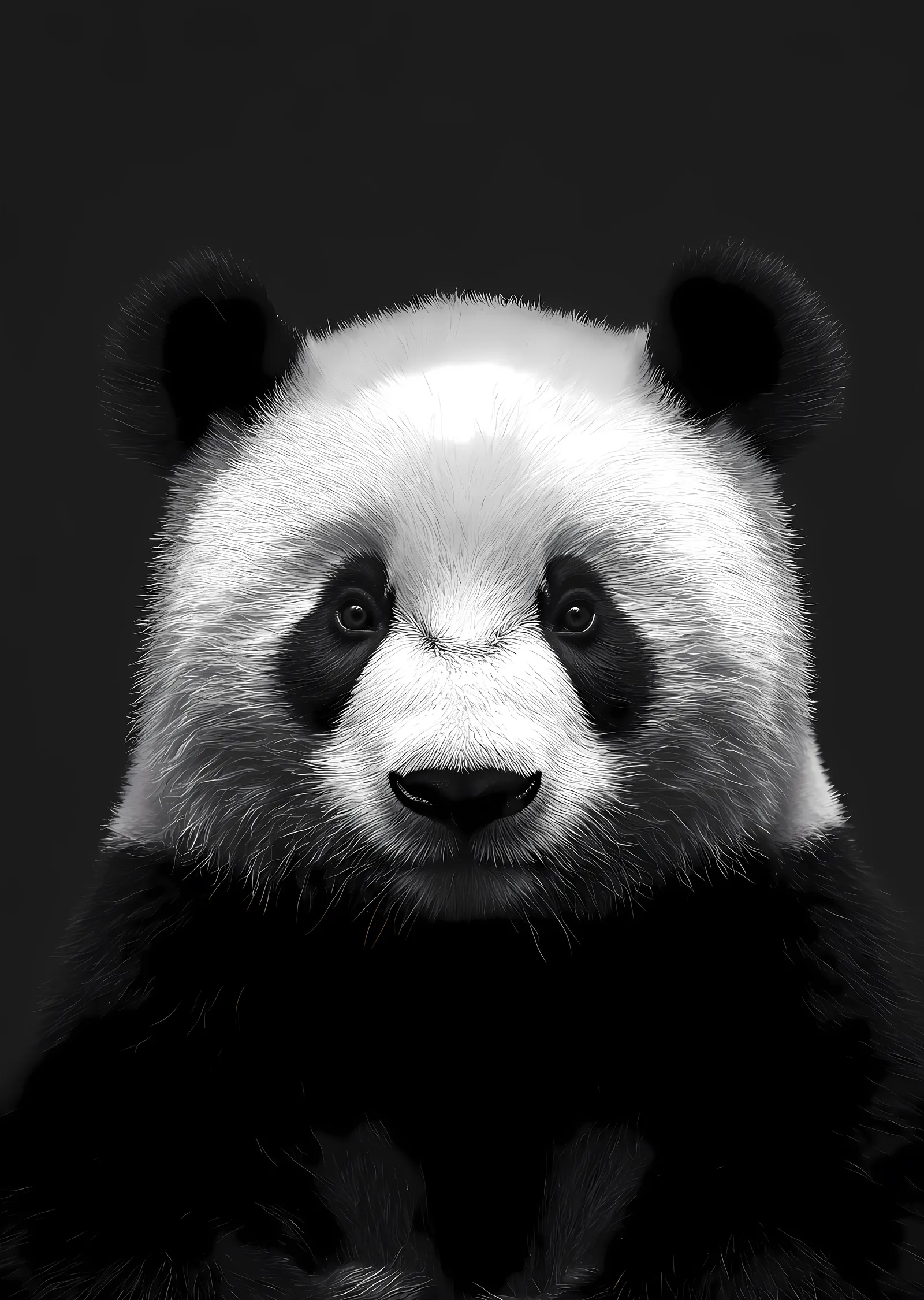 Panda Portresi: Sakin Bakışlar metal tablo