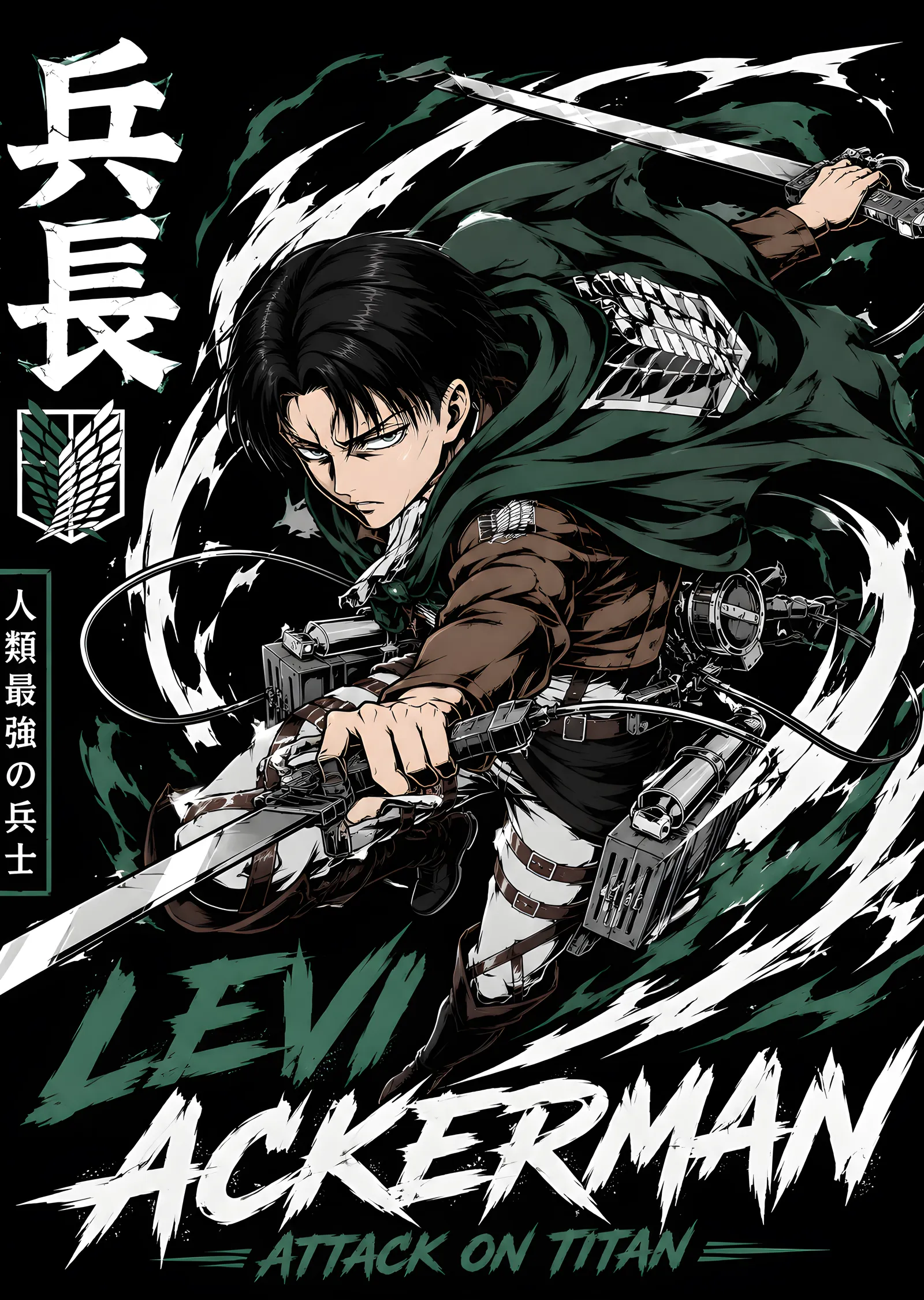 Levi Ackerman: İnsanlığın En Güçlüsü metal tablo